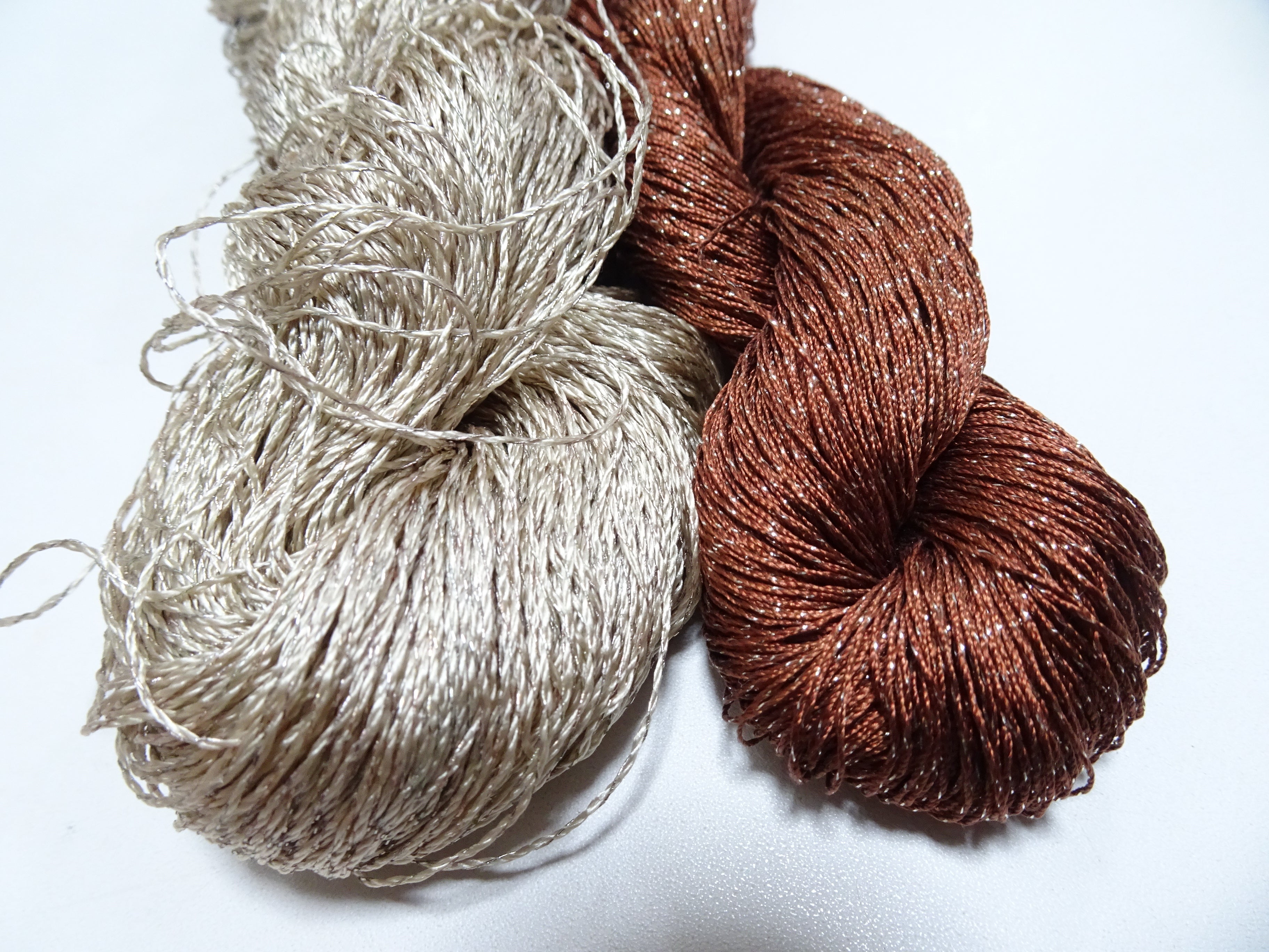 Japanese Vintage High Class Rare Silk Thread 2sets Mixture of Gold embroidery 14697