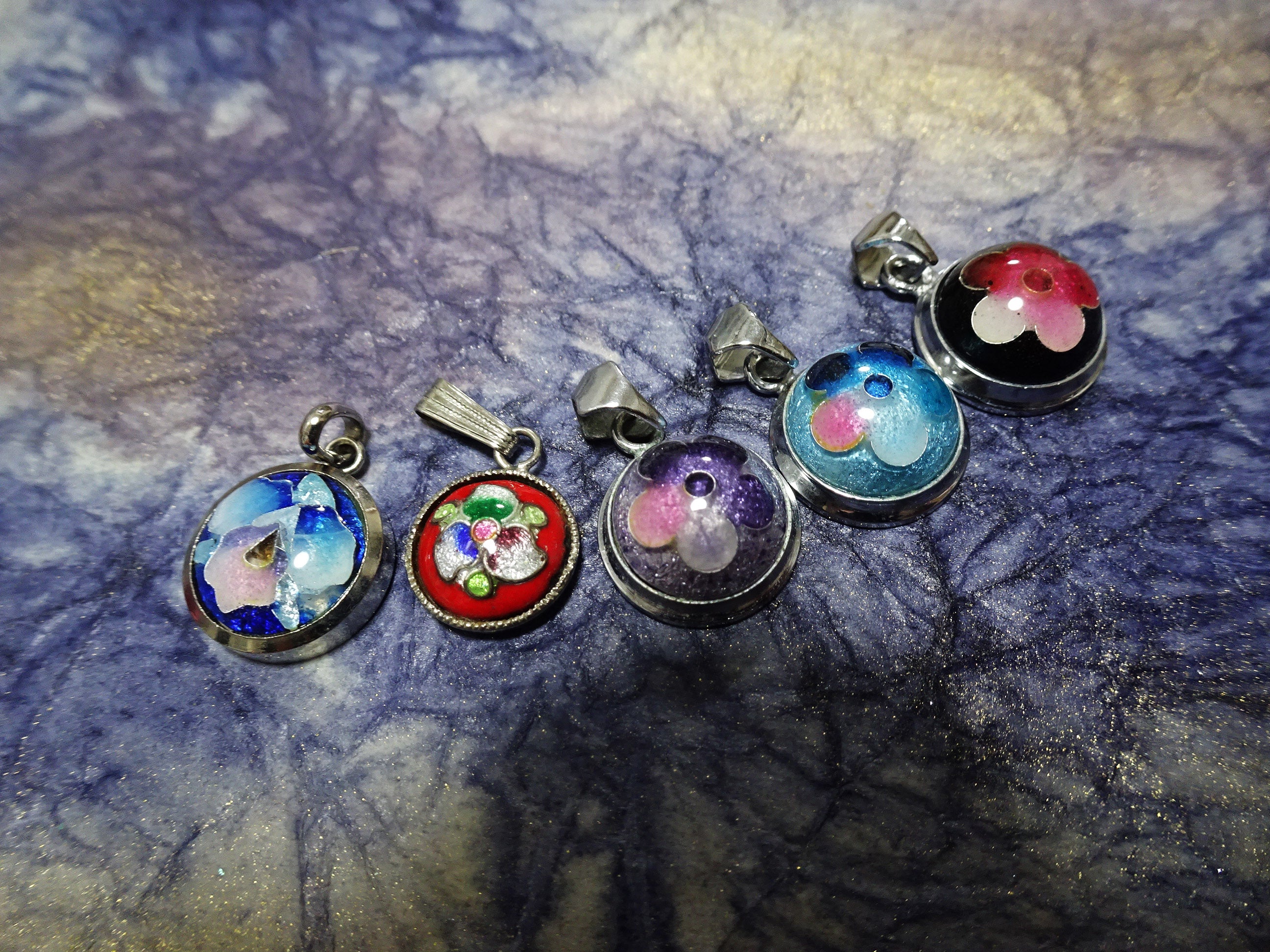 Japanese Vintage Pendant Top Sets Shippō-yaki (Cloisonné Enamel) 13008