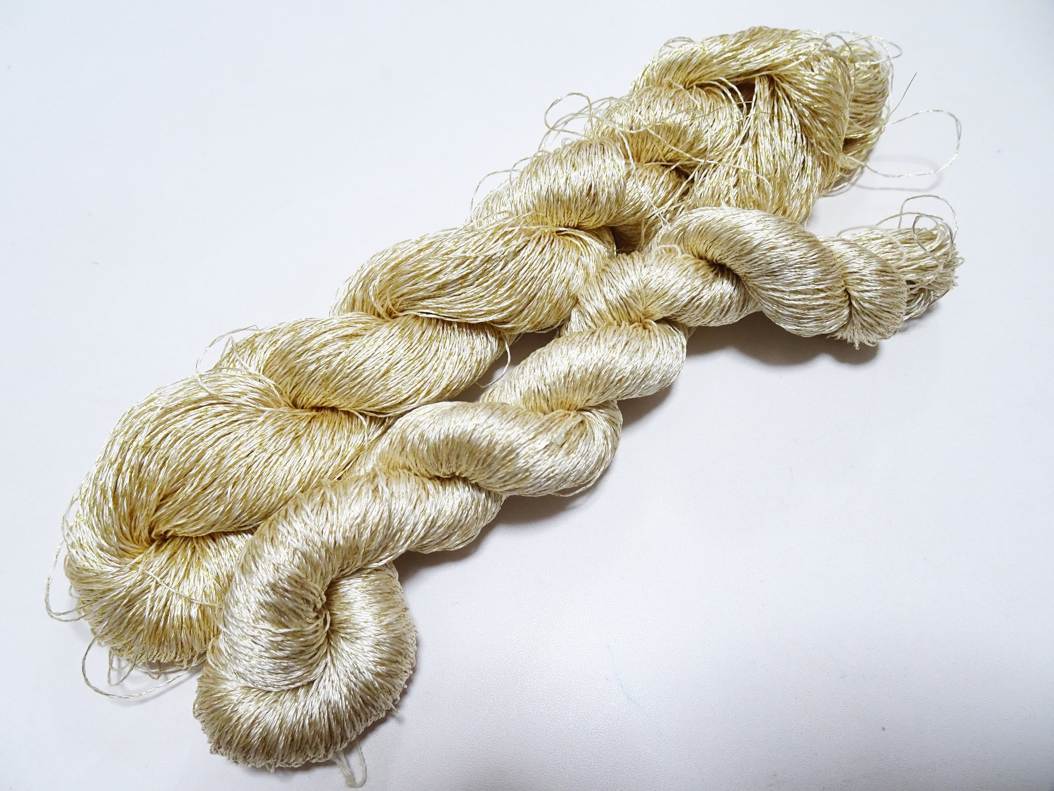 Japanese Vintage High Class Rare Silk Thread 2sets Mixture of Gold embroidery 14698