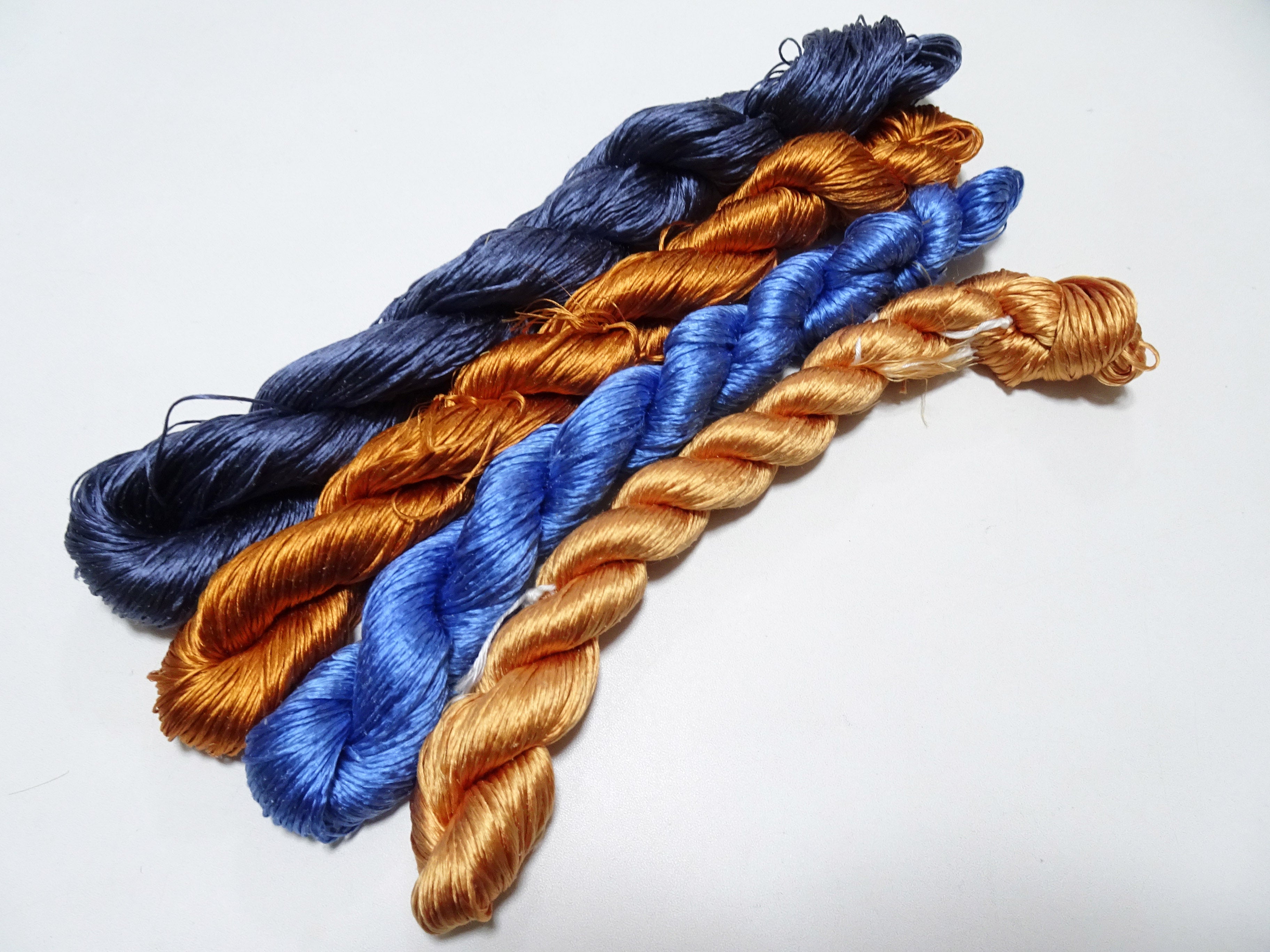 Japanese Vintage Loose Twisted Silk Thread 4sets Embroidery 18284