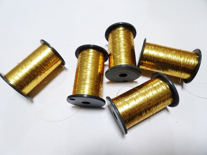 Japanese Vintage Gold thread flat type Hirahaku 5set  Aluminum foil &  Washi(japanese paper) embroidery 19581