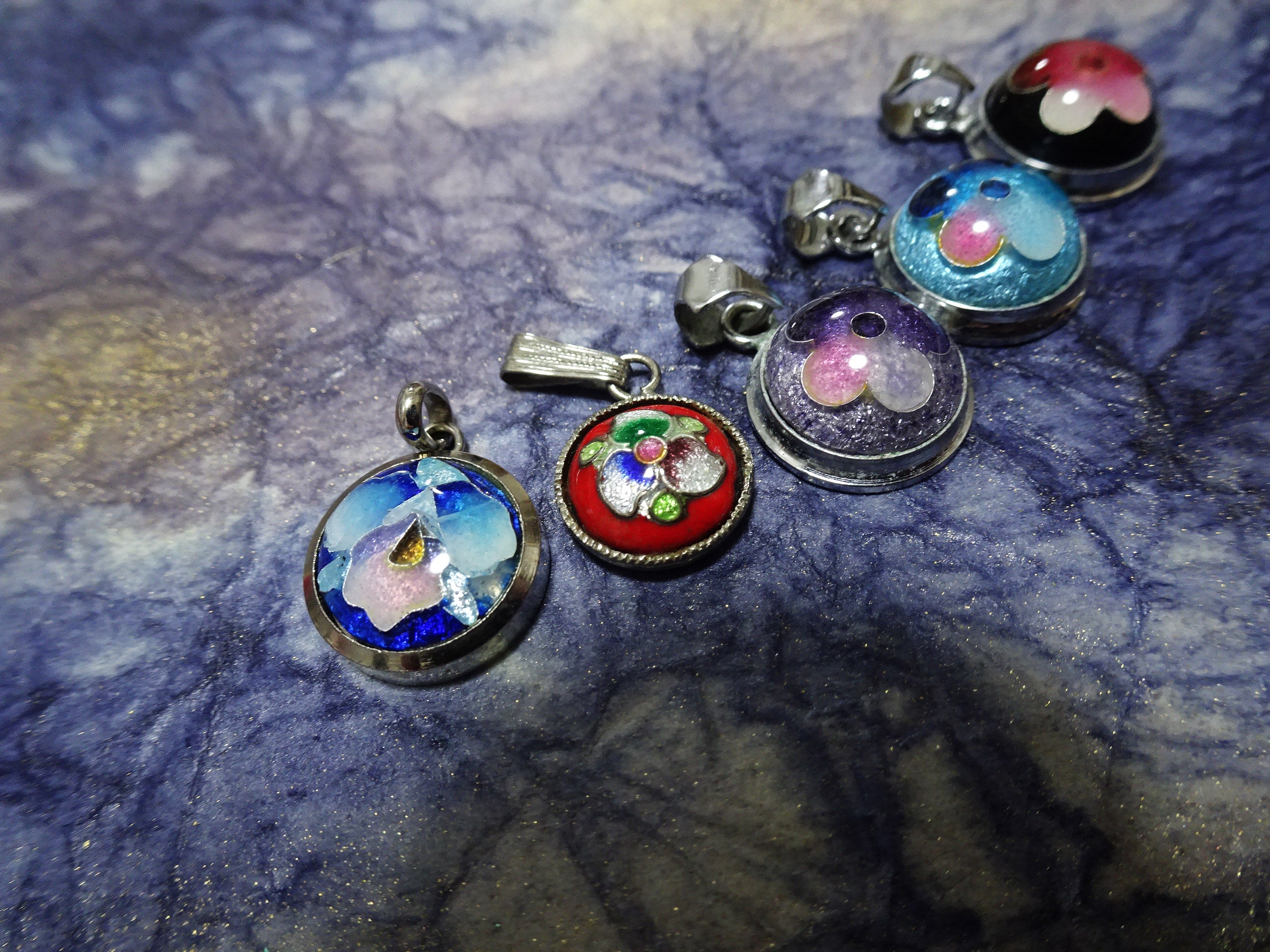 Japanese Vintage Pendant Top Sets Shippō-yaki (Cloisonné Enamel) 13008