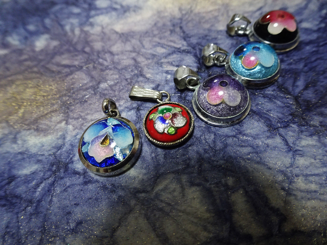 Japanese Vintage Pendant Top Sets Shippō-yaki (Cloisonné Enamel) 13008