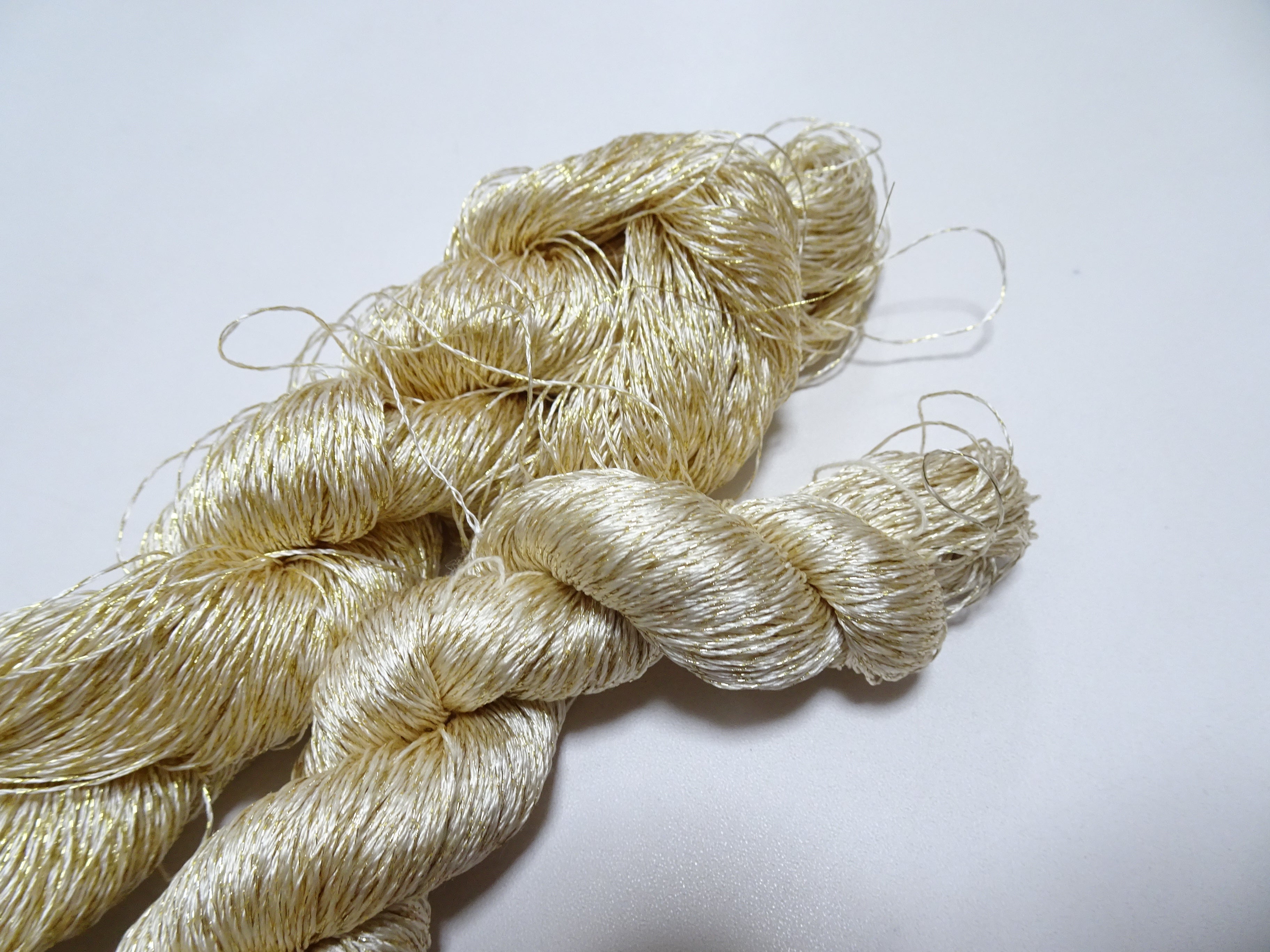 Japanese Vintage High Class Rare Silk Thread 2sets Mixture of Gold embroidery 14698