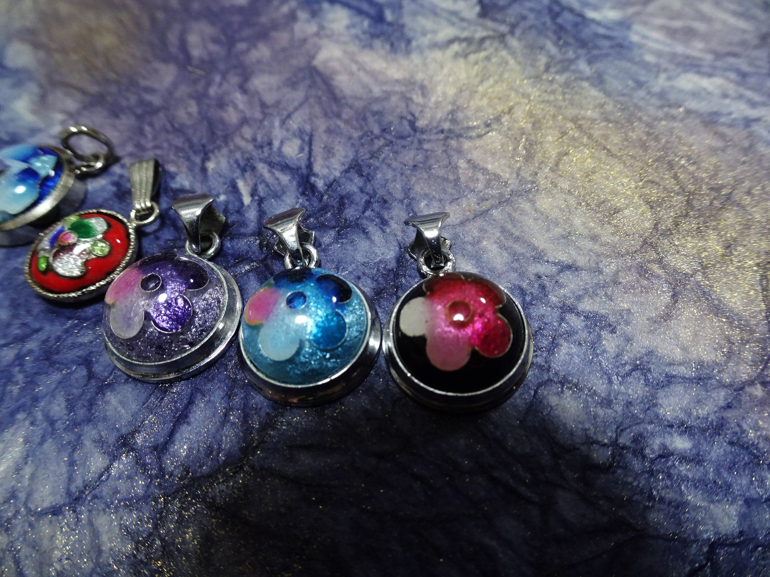 Japanese Vintage Pendant Top Sets Shippō-yaki (Cloisonné Enamel) 13008