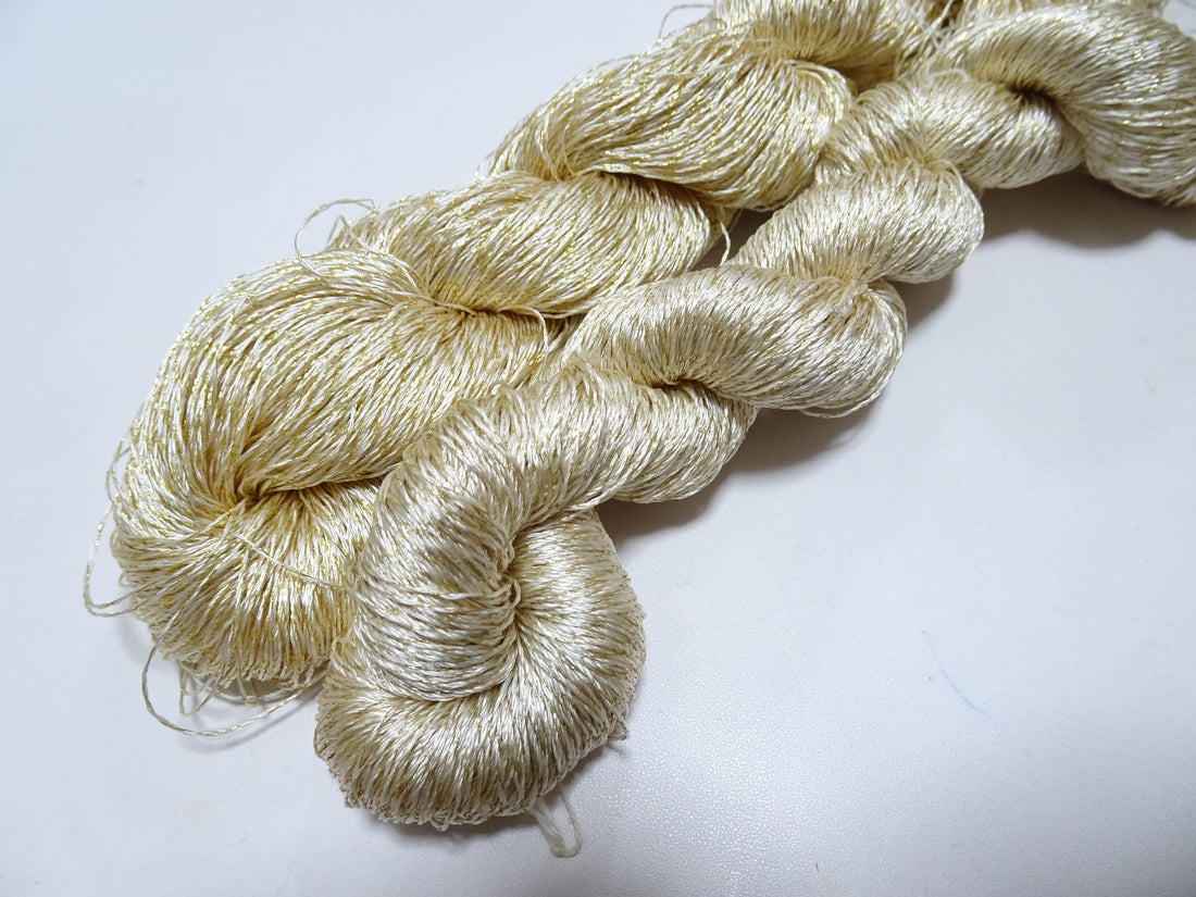 Japanese Vintage High Class Rare Silk Thread 2sets Mixture of Gold embroidery 14698