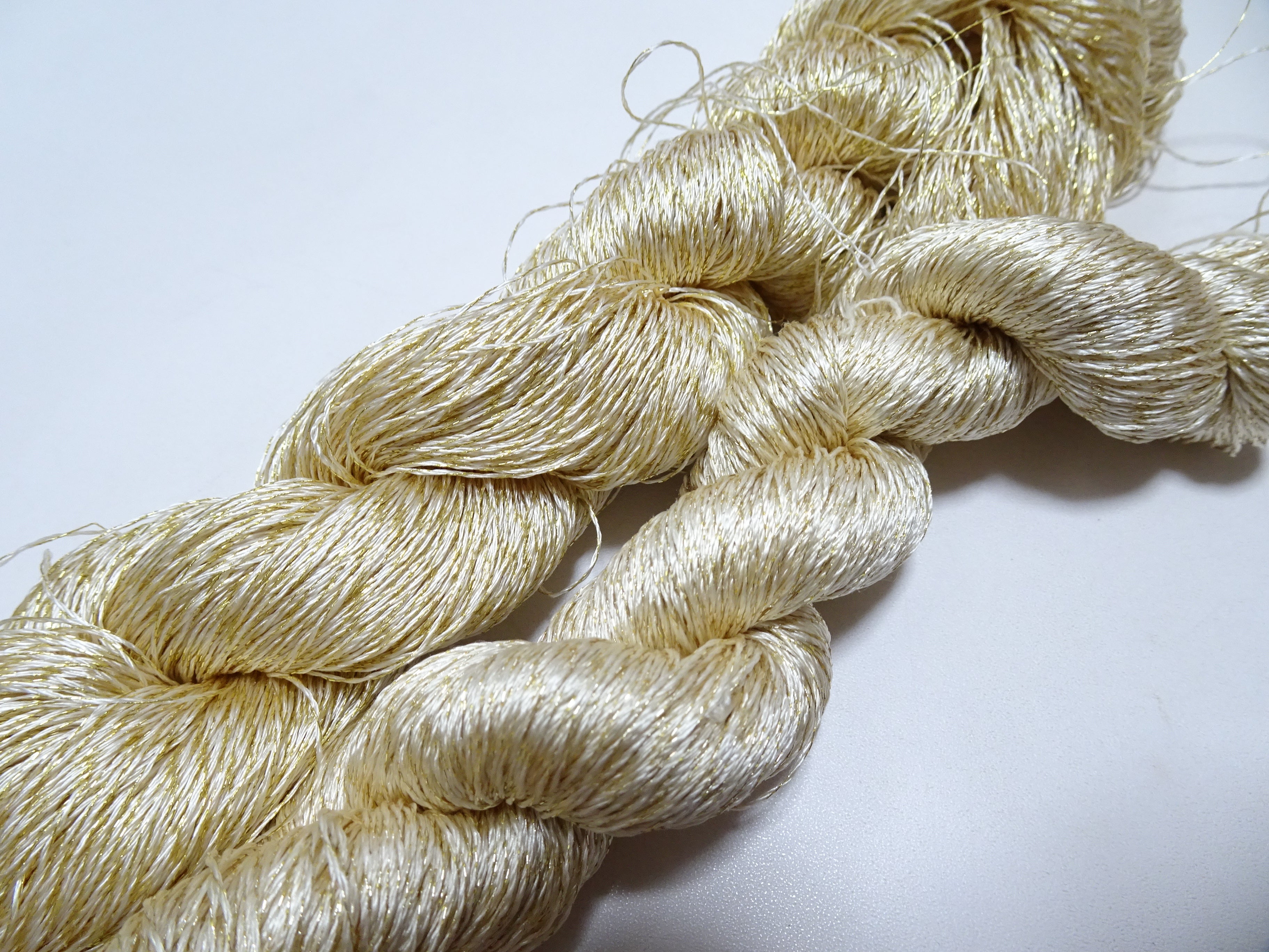 Japanese Vintage High Class Rare Silk Thread 2sets Mixture of Gold embroidery 14698