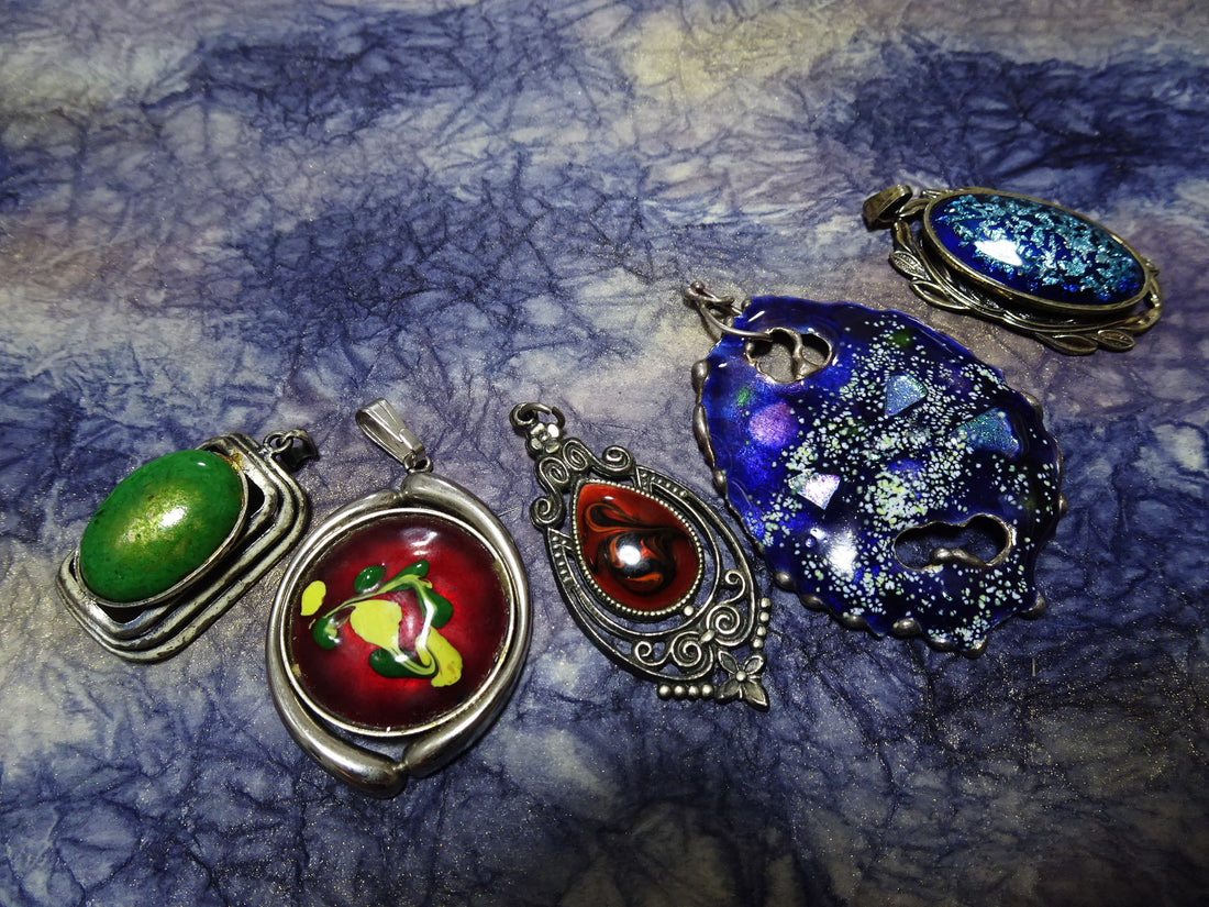 Japanese Vintage Pendant Top Sets Shippō-yaki (Cloisonné Enamel) 13009