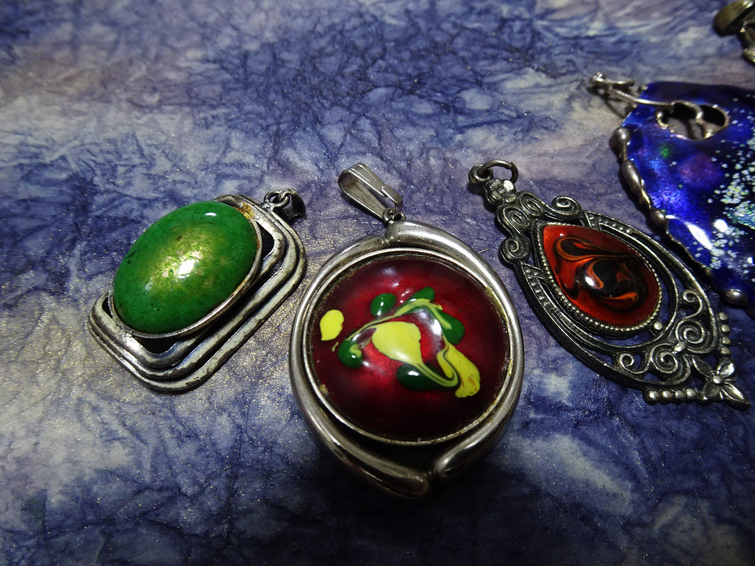 Japanese Vintage Pendant Top Sets Shippō-yaki (Cloisonné Enamel) 13009