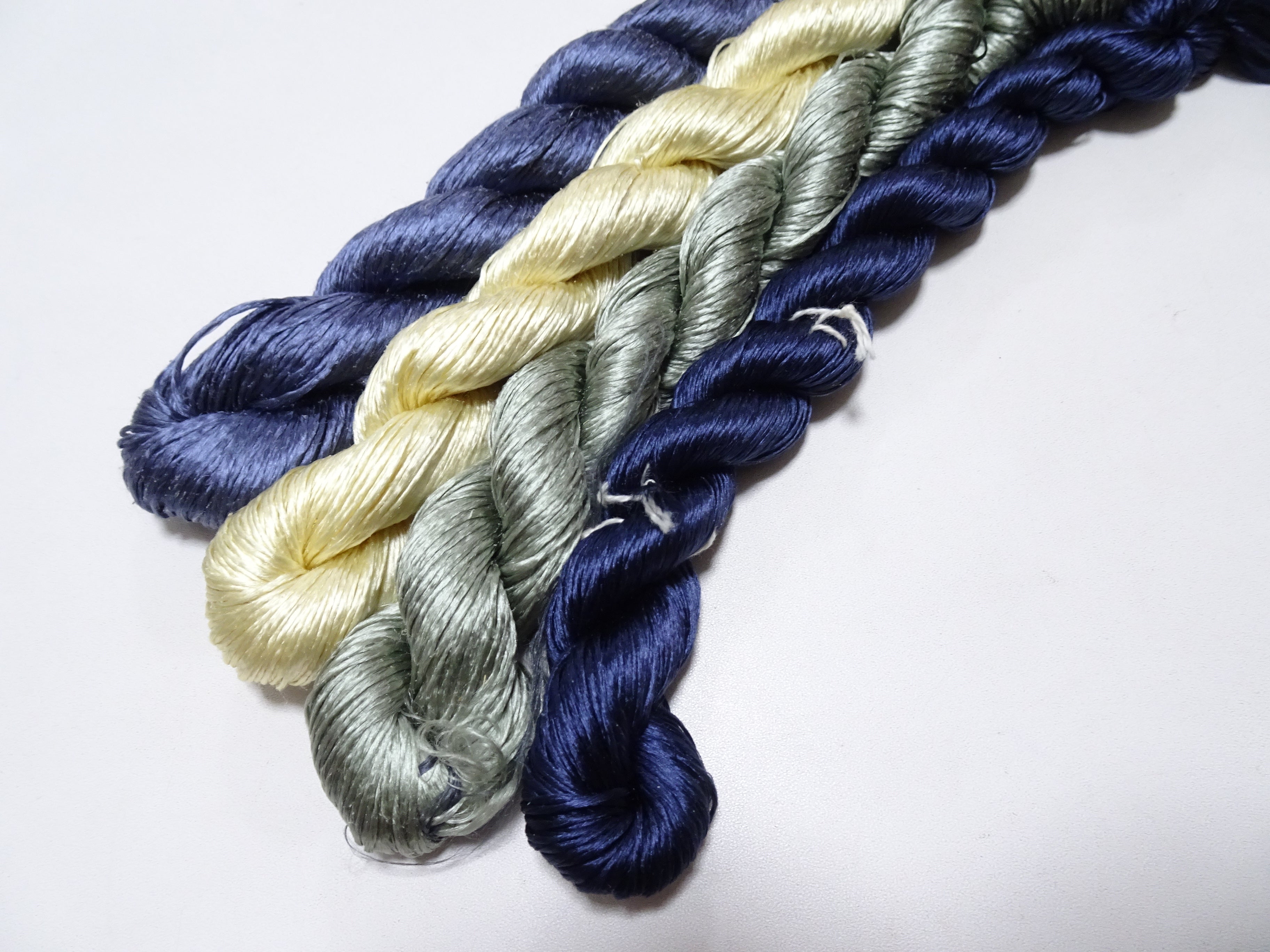 Japanese Vintage Loose Twisted Silk Thread 4sets Embroidery 18285