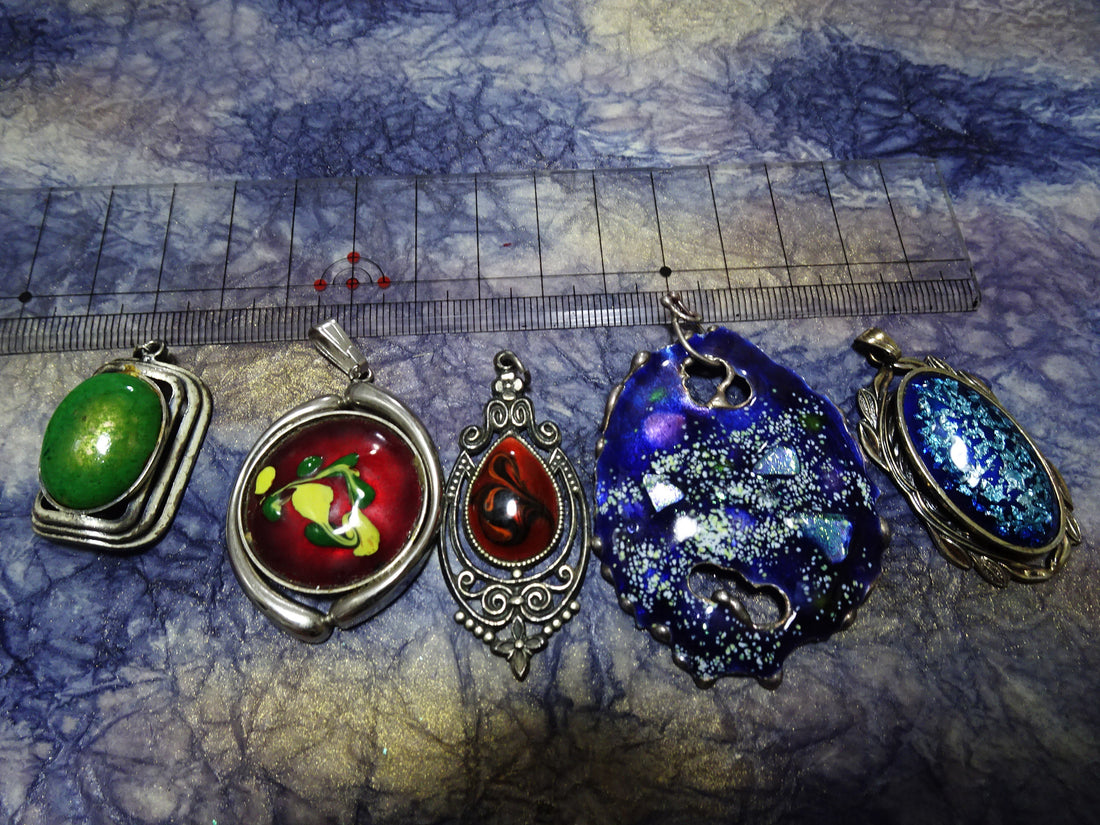 Japanese Vintage Pendant Top Sets Shippō-yaki (Cloisonné Enamel) 13009