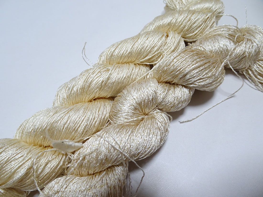 Japanese Vintage High Class Rare Silk Thread 2sets Mixture of Gold embroidery 14699