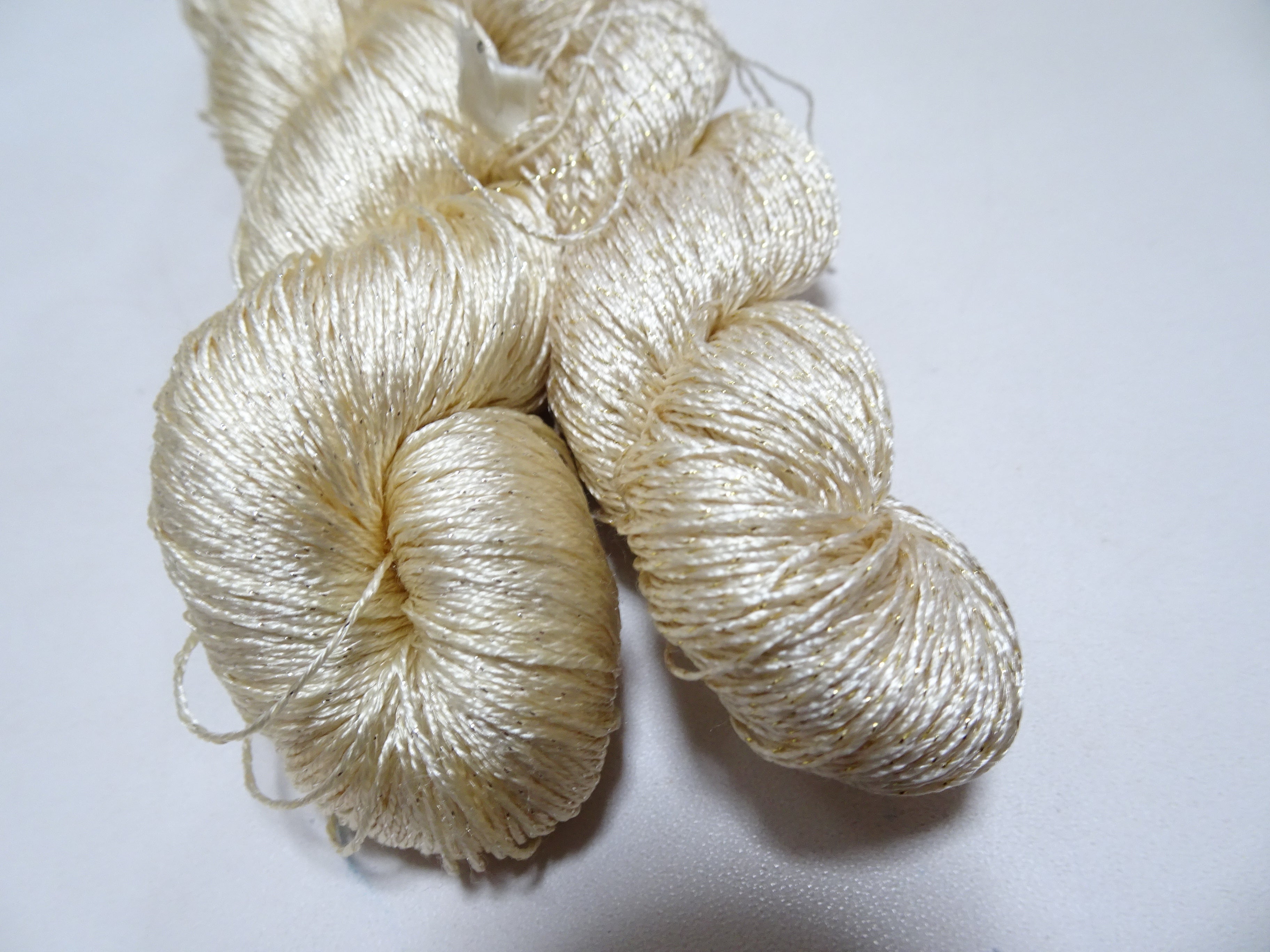 Japanese Vintage High Class Rare Silk Thread 2sets Mixture of Gold embroidery 14699