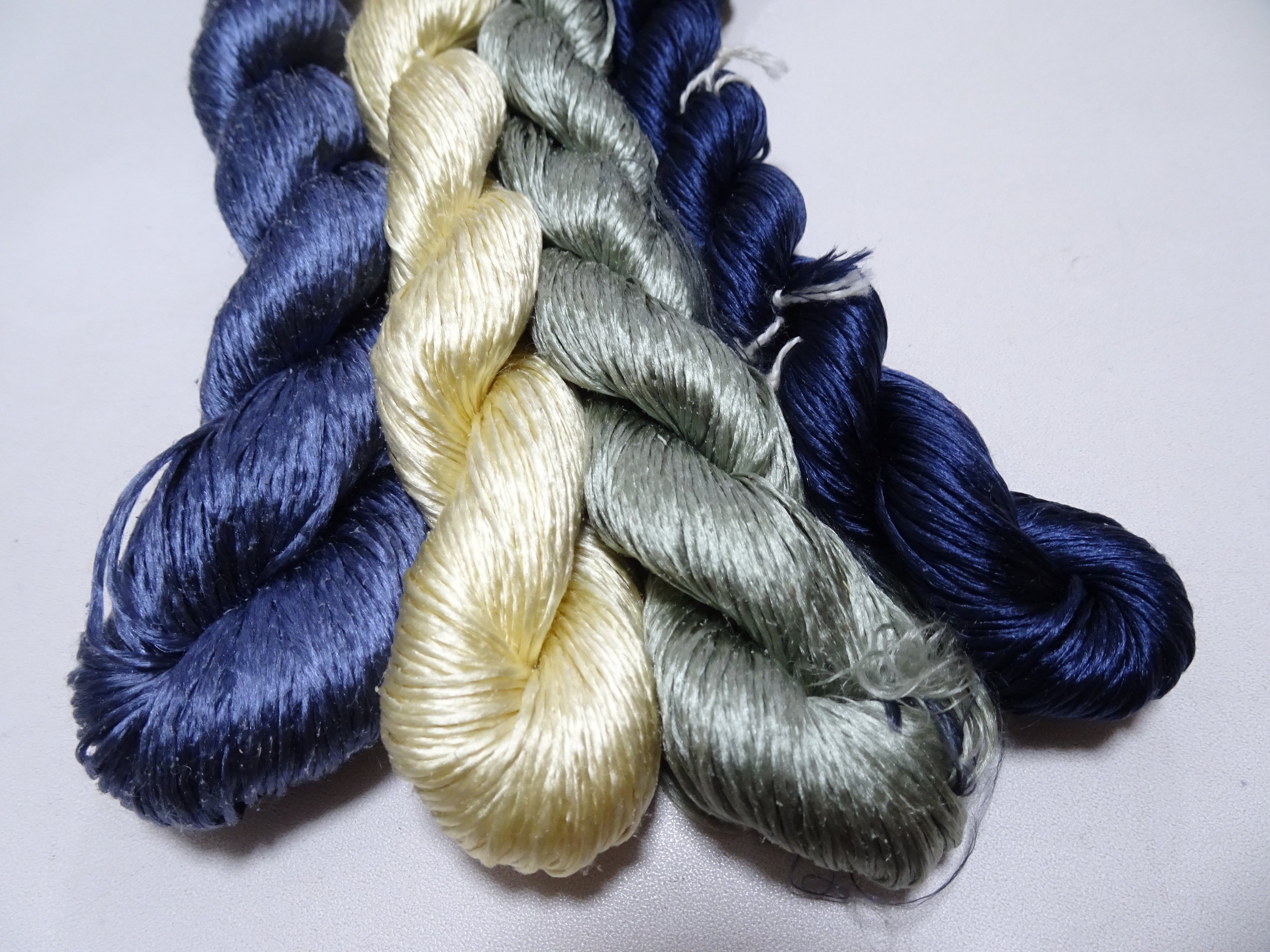Japanese Vintage Loose Twisted Silk Thread 4sets Embroidery 18285