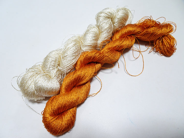 Japanese Vintage High Class Rare Silk Thread 2sets Mixture of Gold embroidery 14700