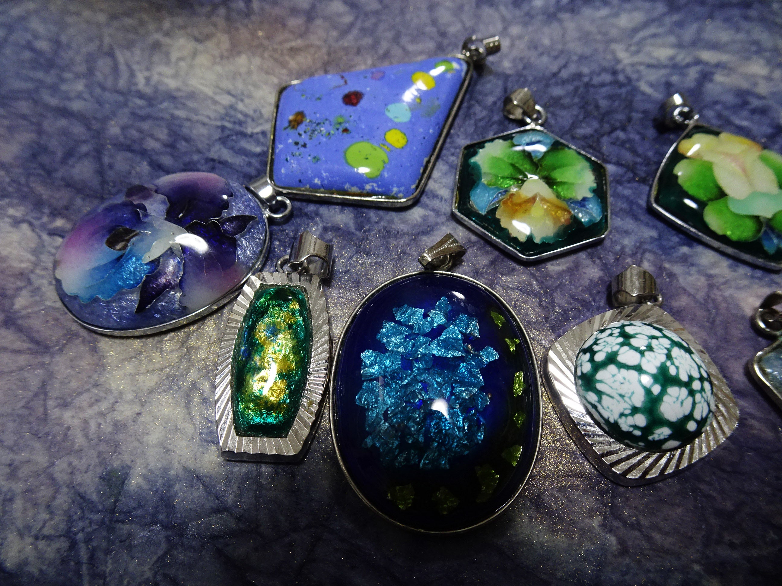 Japanese Vintage Pendant Top Sets Shippō-yaki (Cloisonné Enamel) 13010