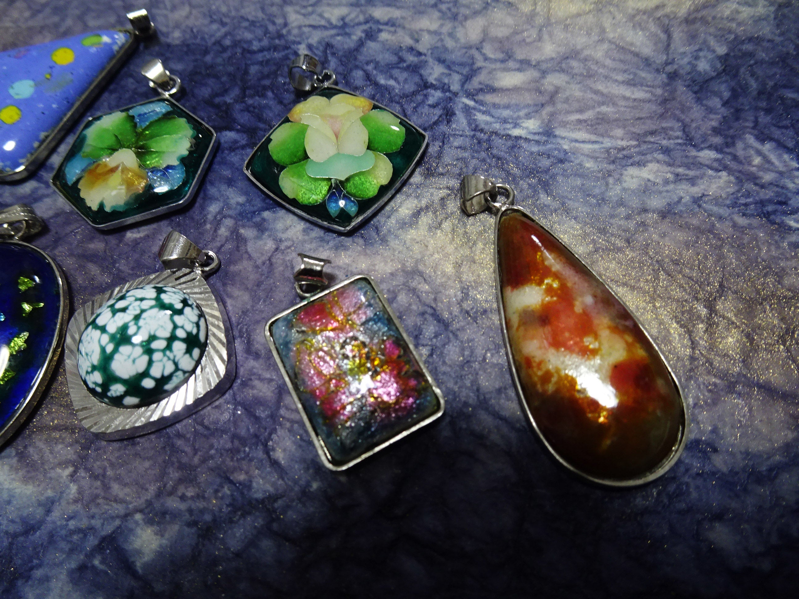 Japanese Vintage Pendant Top Sets Shippō-yaki (Cloisonné Enamel) 13010