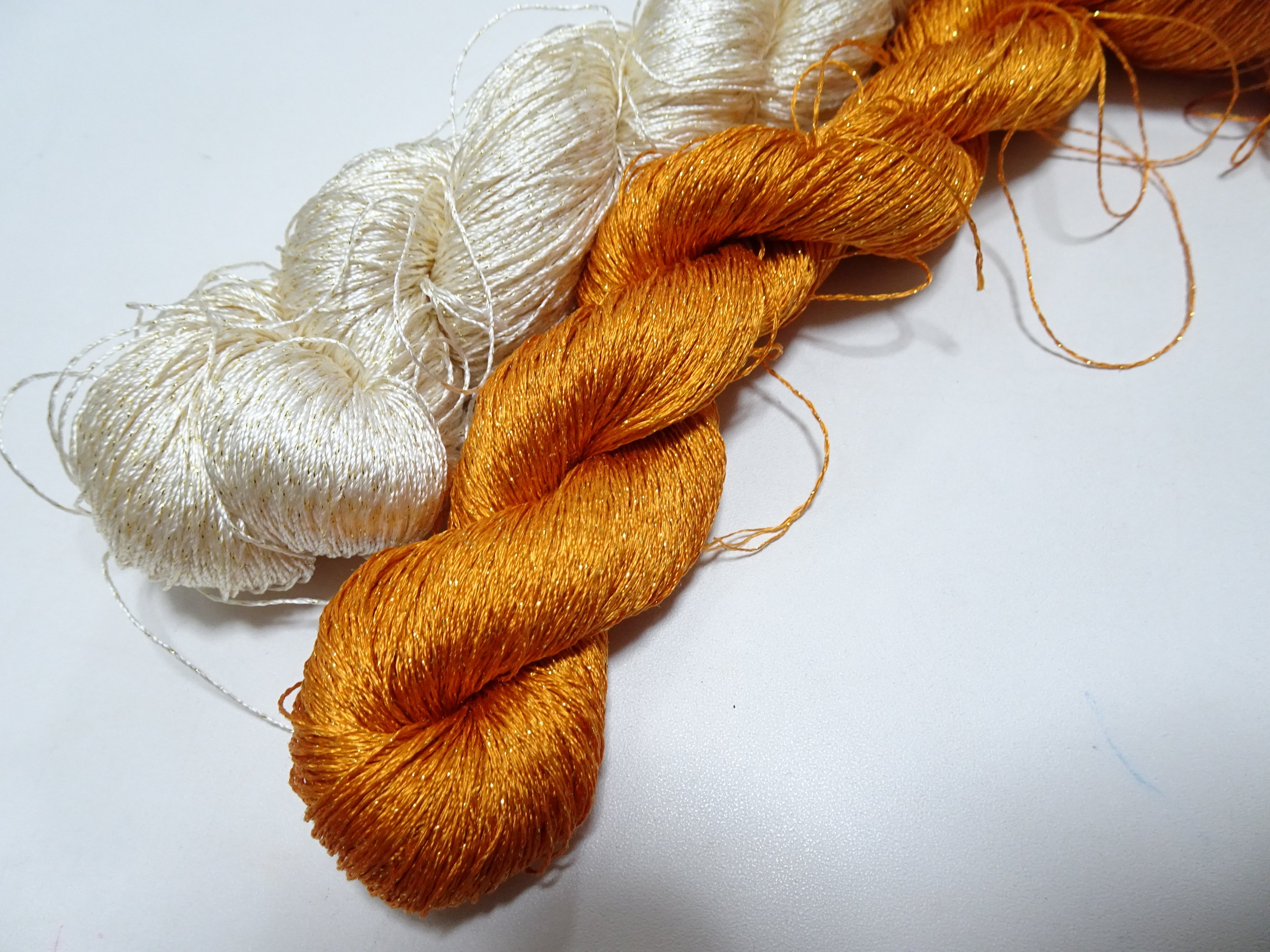 Japanese Vintage High Class Rare Silk Thread 2sets Mixture of Gold embroidery 14700