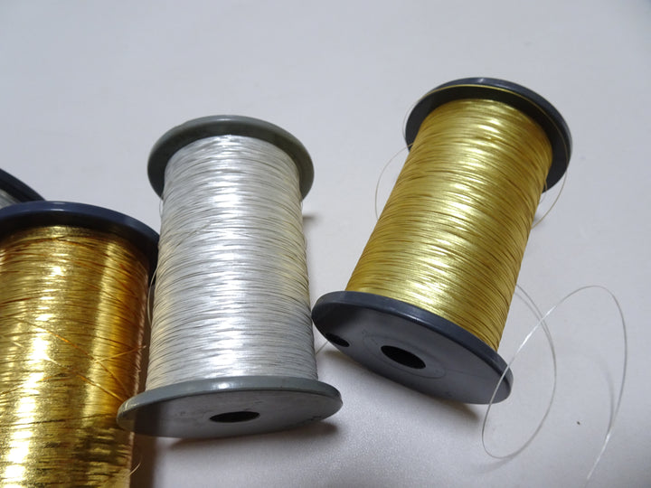 Japanese Vintage Gold & Silver thread flat type Hirahaku 5set  Aluminum foil &  Washi(japanese paper) embroidery 19584