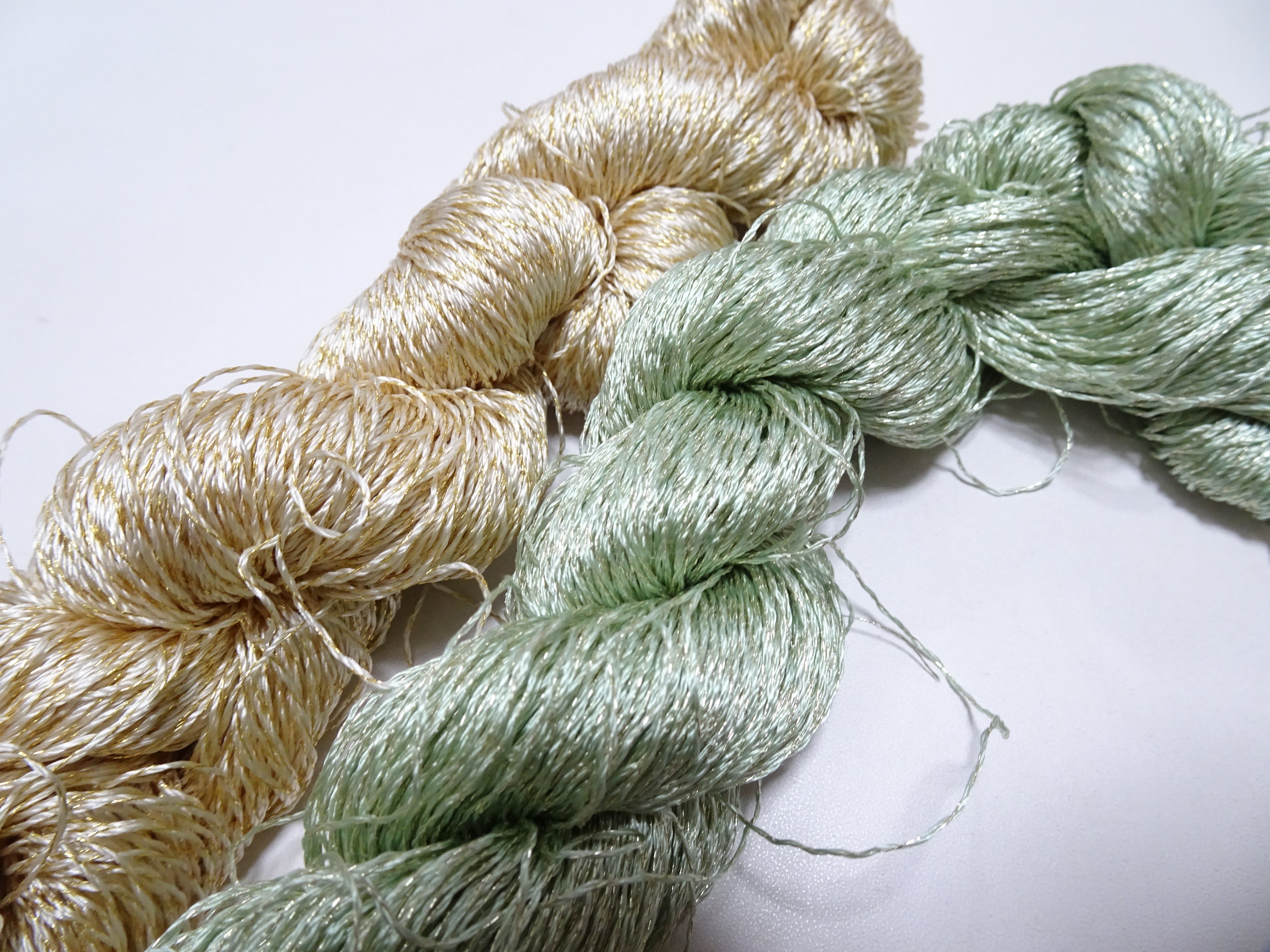 Japanese Vintage High Class Rare Silk Thread 2sets Mixture of Gold embroidery 14701