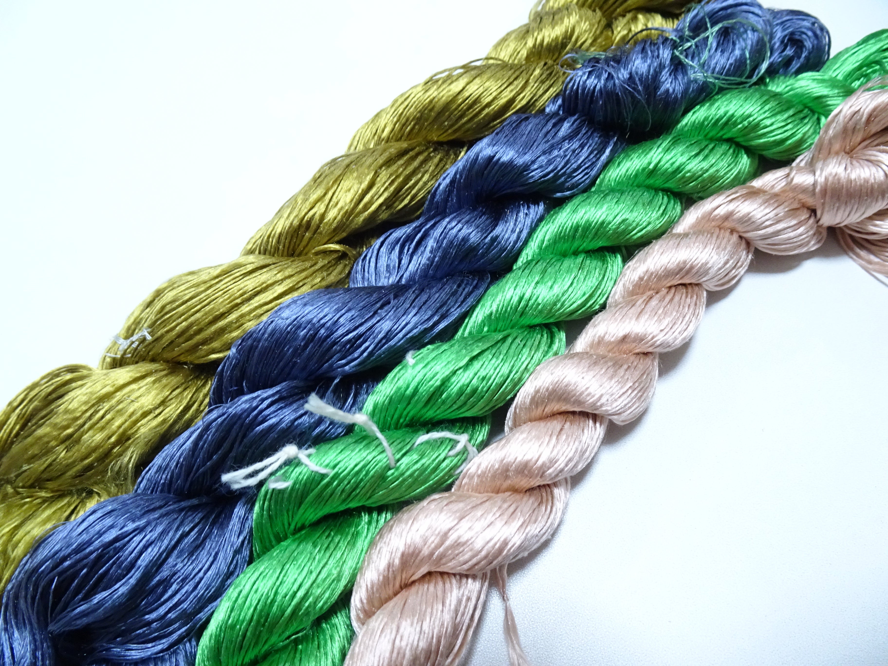 Japanese Vintage Loose Twisted Silk Thread 4sets Embroidery 18287