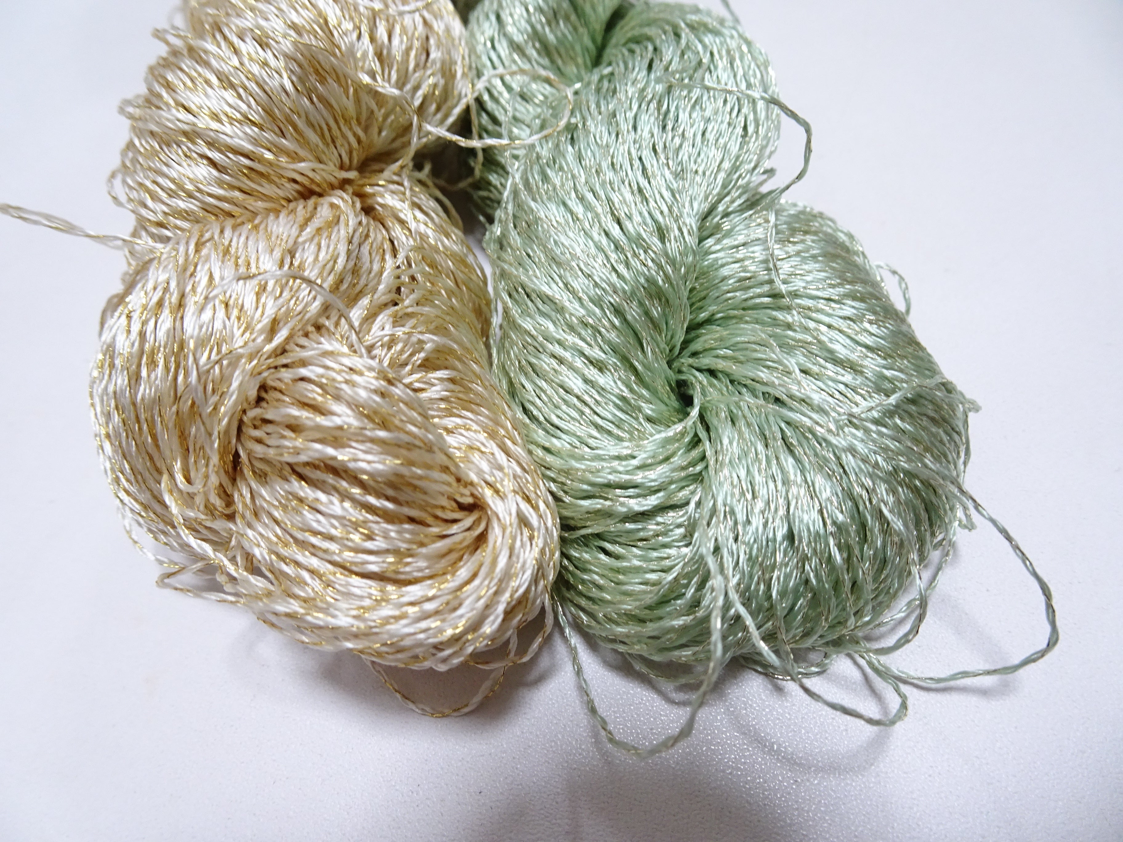 Japanese Vintage High Class Rare Silk Thread 2sets Mixture of Gold embroidery 14701