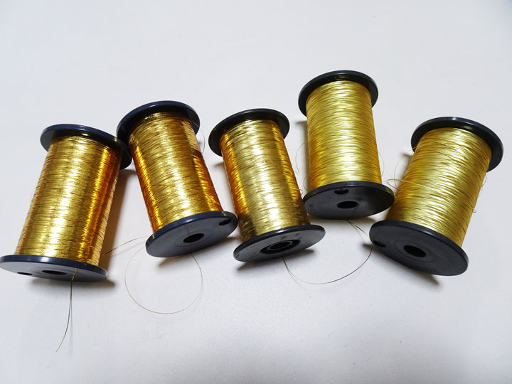 Japanese Vintage Gold Thread flat type Hirahaku 5set  Aluminum foil &  Washi(japanese paper) embroidery 19585