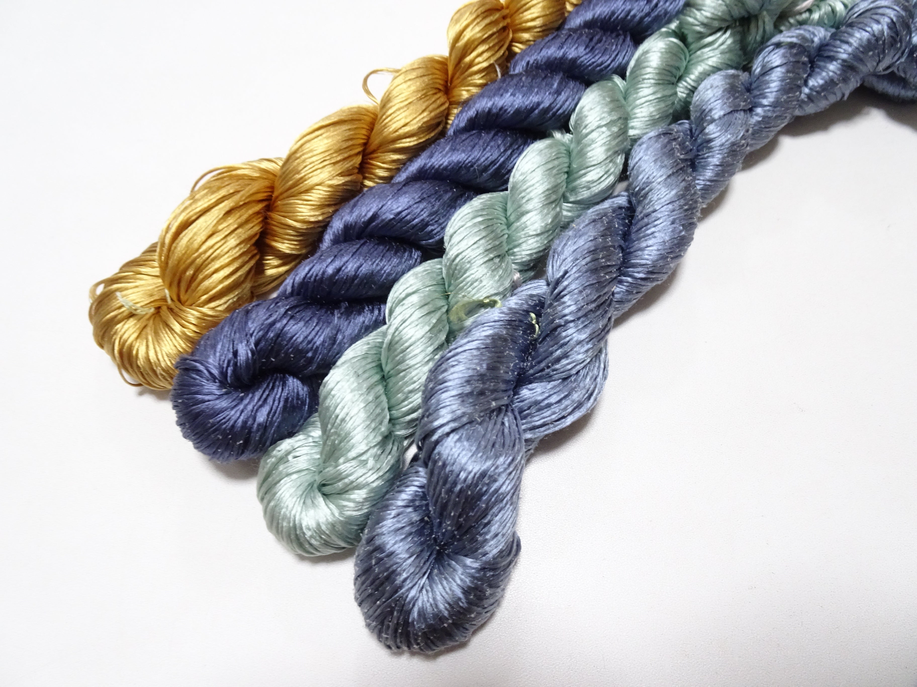 Japanese Vintage Loose Twisted Silk Thread 4sets Embroidery 18288