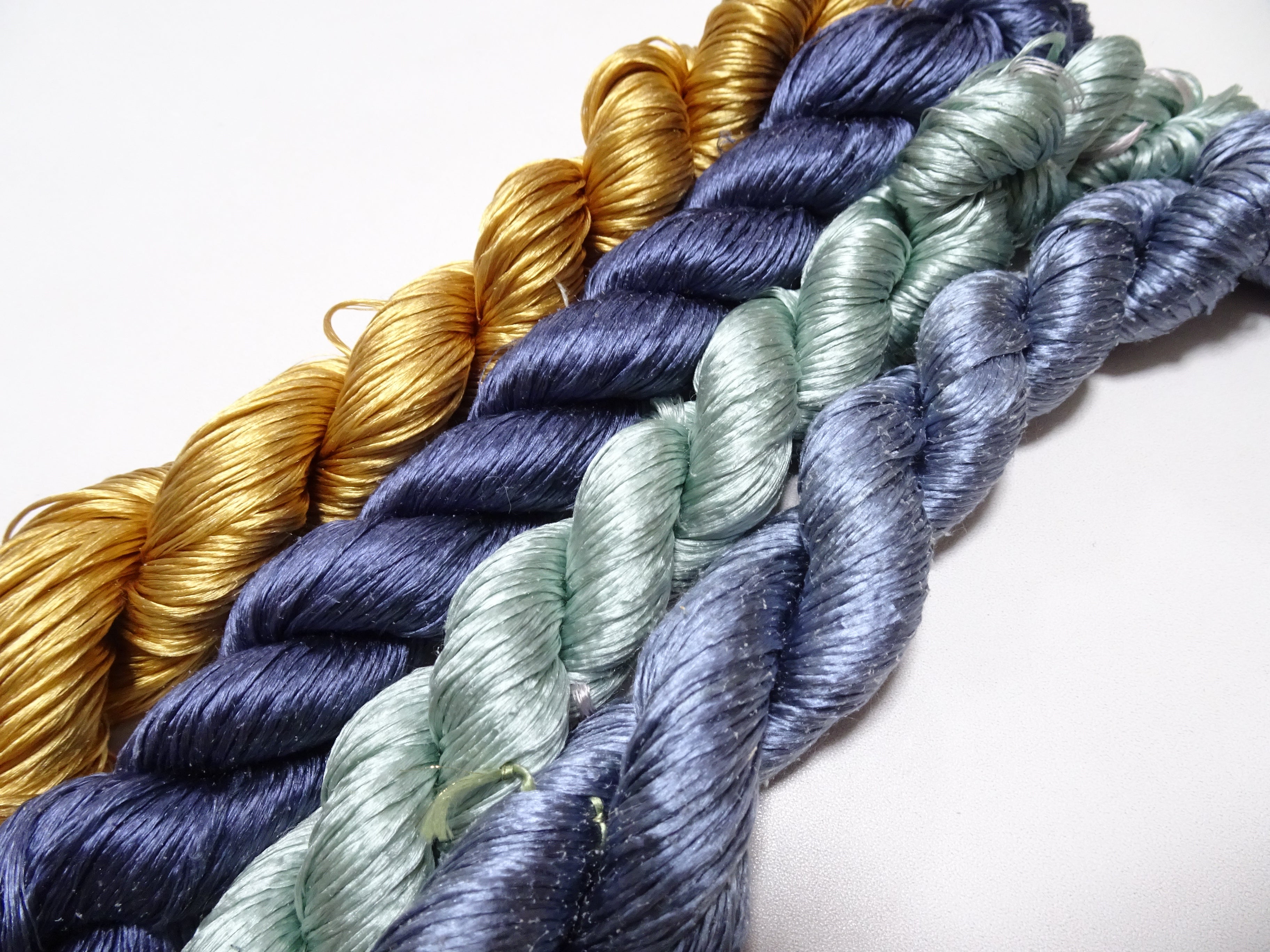 Japanese Vintage Loose Twisted Silk Thread 4sets Embroidery 18288