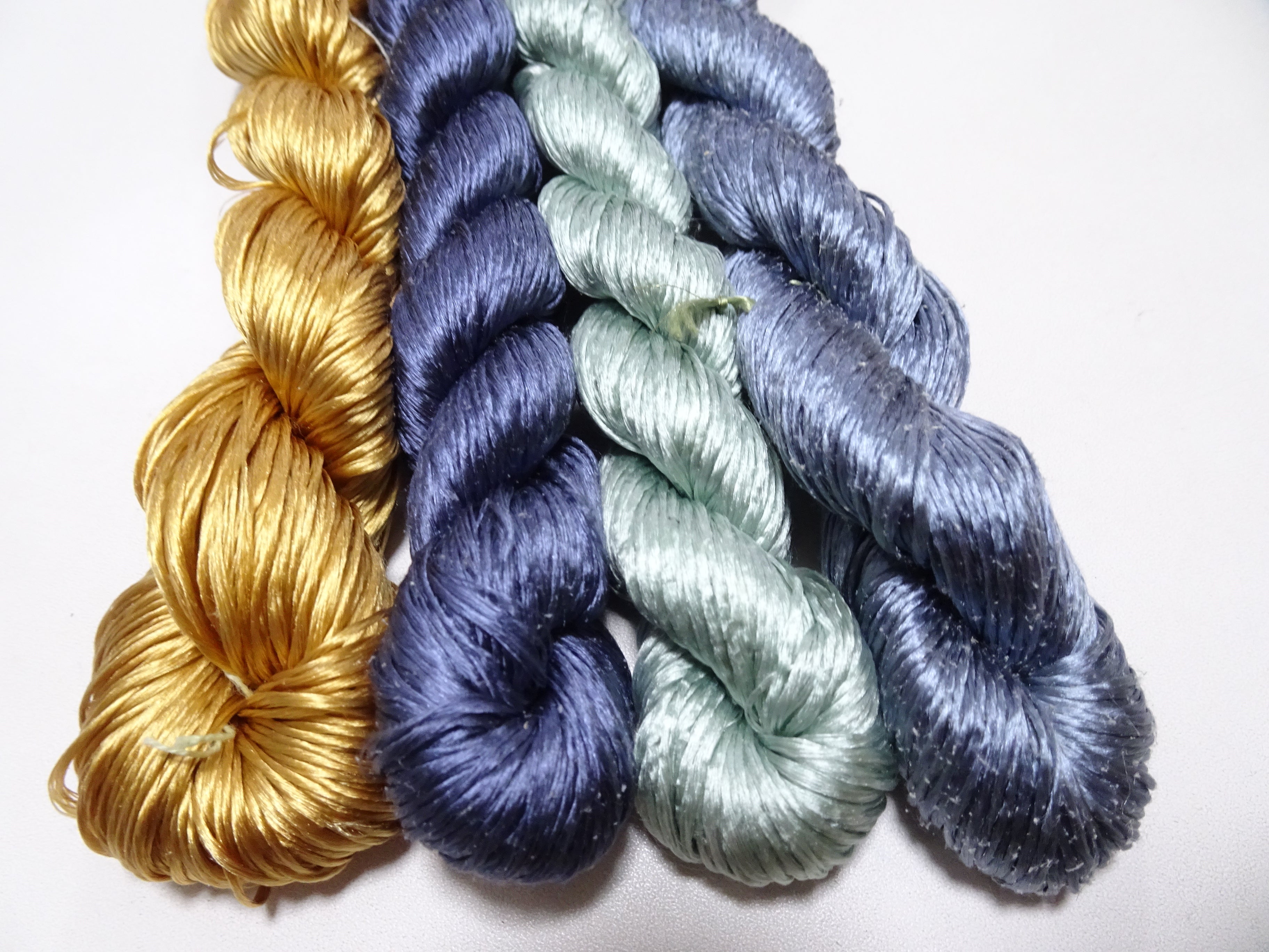 Japanese Vintage Loose Twisted Silk Thread 4sets Embroidery 18288