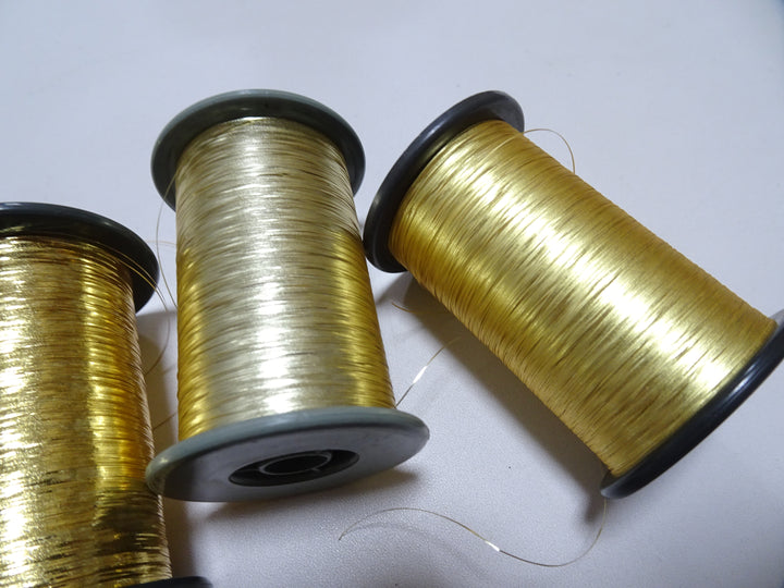Japanese Vintage Gold Thread flat type Hirahaku 5set  Aluminum foil &  Washi(japanese paper) embroidery 19587