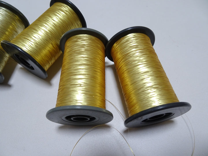 Japanese Vintage Silver & Gold Thread flat type Hirahaku 5set  Aluminum foil &  Washi(japanese paper) embroidery 19588