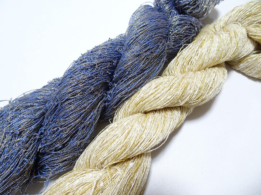 Japanese Vintage High Class Rare Silk Thread 2sets Mixture of Gold embroidery 18292