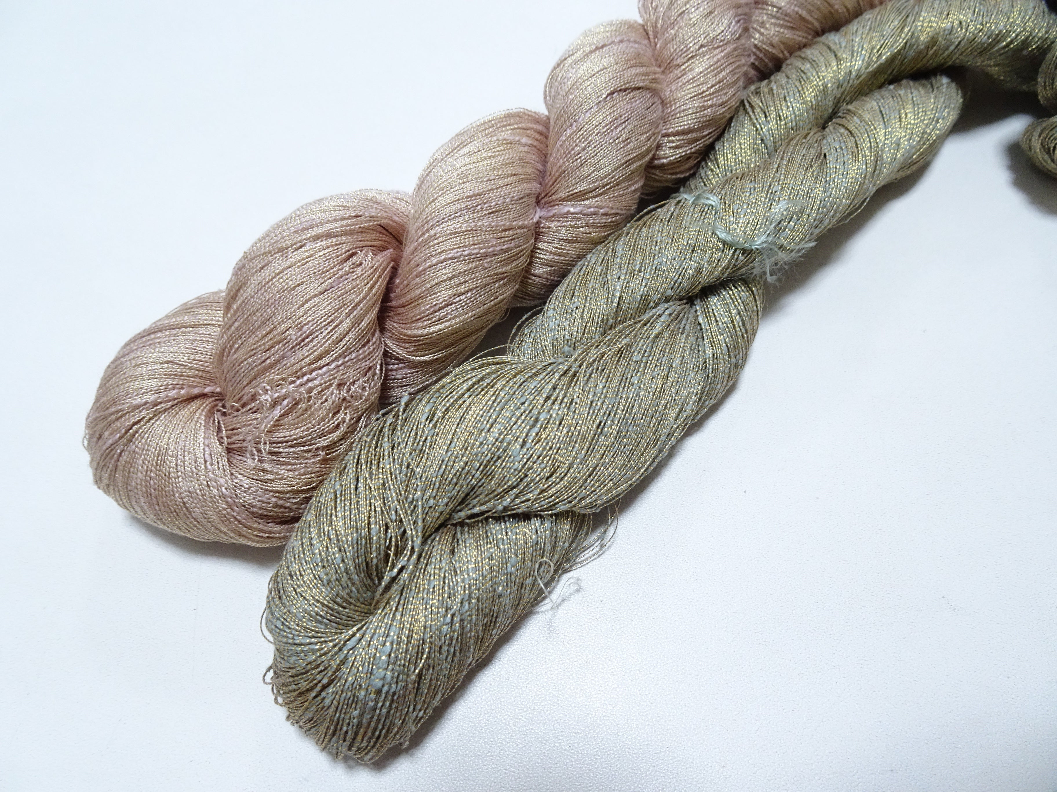 Japanese Vintage High Class Rare Silk Thread 2sets Mixture of Gold embroidery 18293