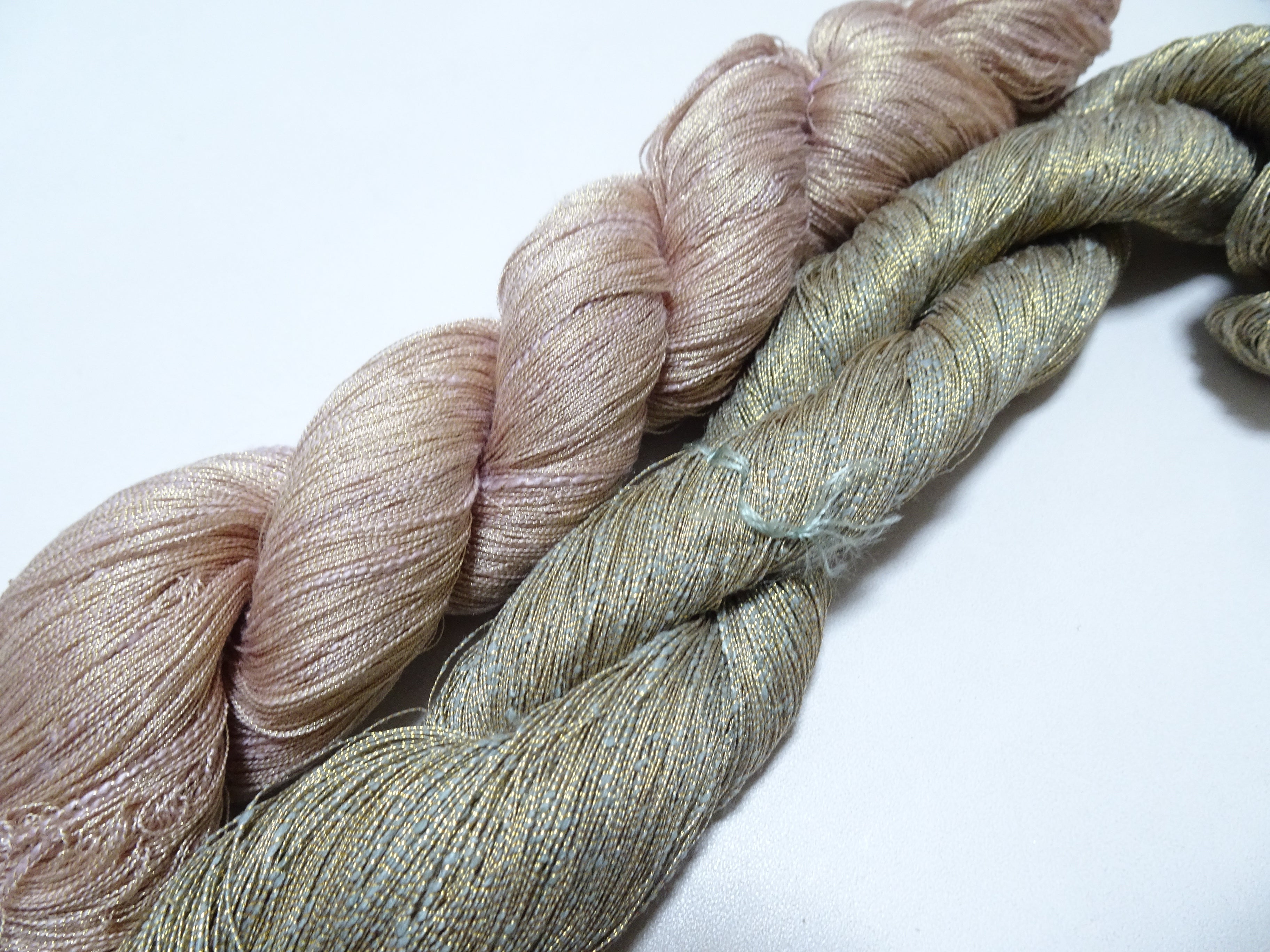 Japanese Vintage High Class Rare Silk Thread 2sets Mixture of Gold embroidery 18293