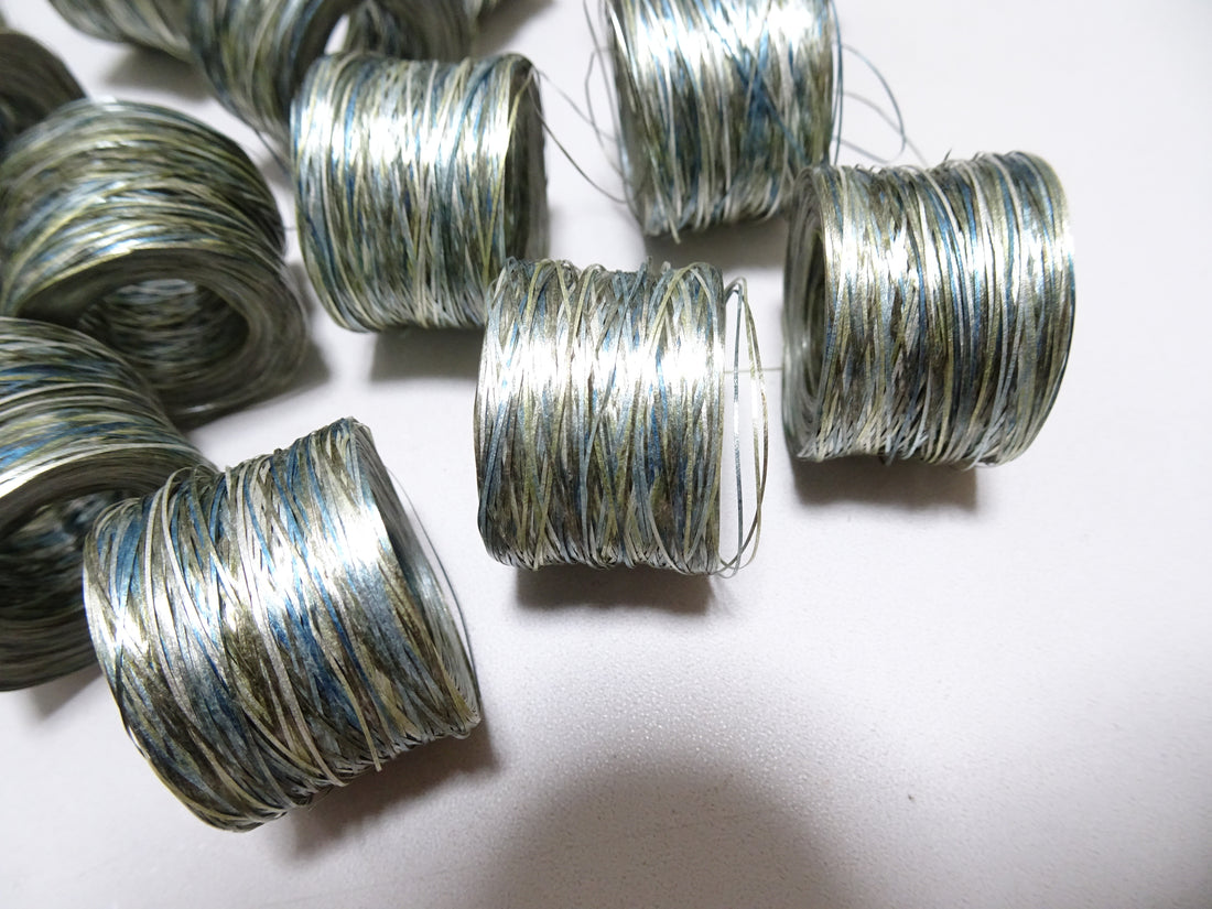 Inter Leaf File With Thread Special price!! Japanese Vintage Finest Pure Silver Leaf thread flat t ...