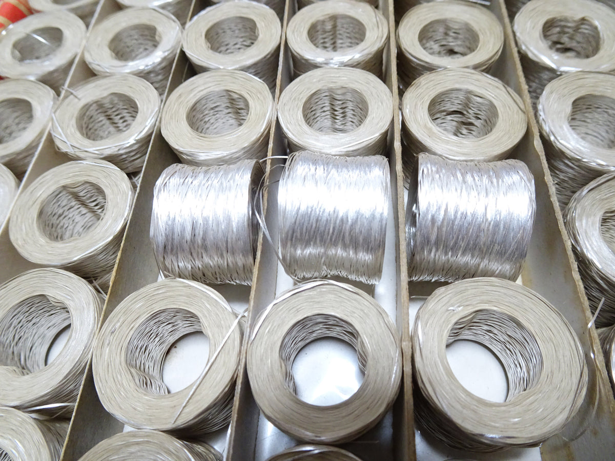 Special price!! Japanese Vintage Finest Pure Silver Leaf thread flat t ...