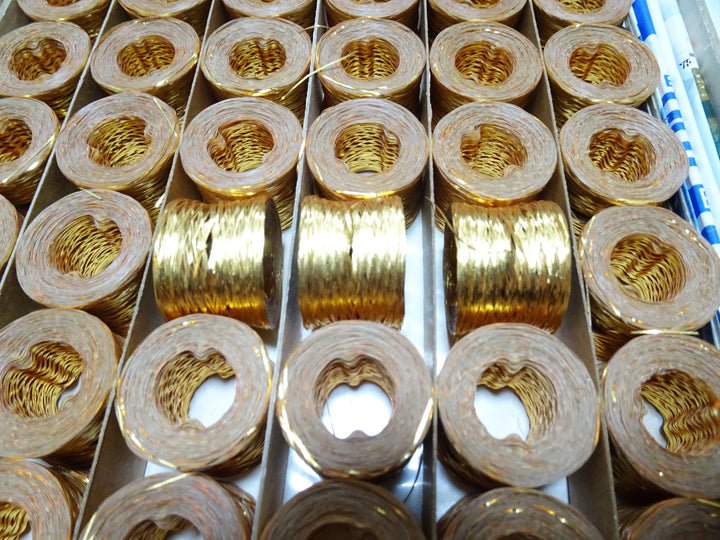 Special price!! Japanese Vintage Finest Gold Leaf (Shin Awa Kinpaku) flat type Hirahaku 15set  embroidery 15882