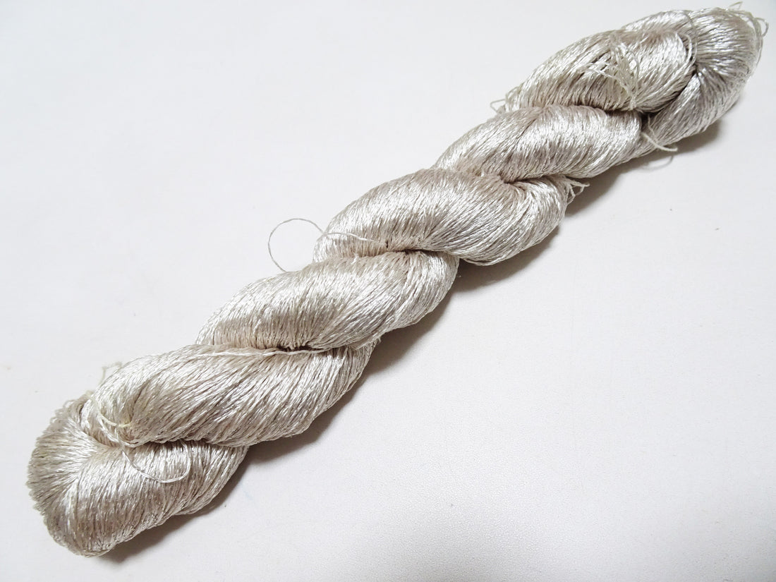 Japanese Vintage High Class Rare Silk Thread Mixture of Silver embroidery 15895