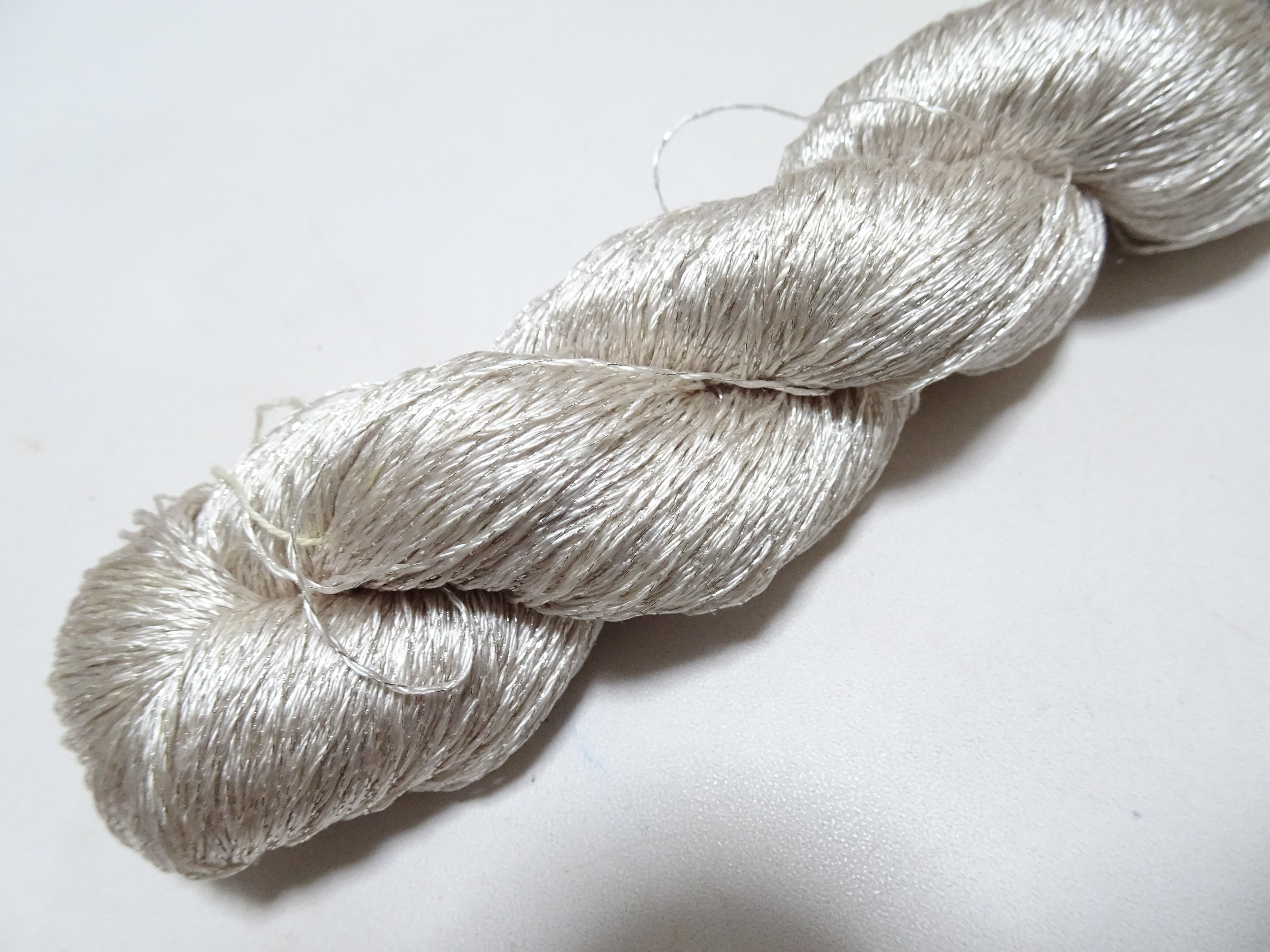 Japanese Vintage High Class Rare Silk Thread Mixture of Silver embroidery 15895