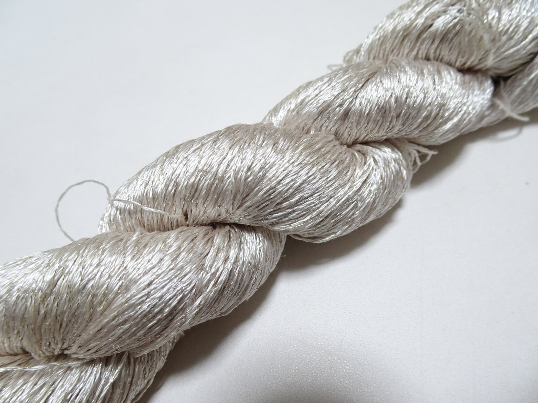 Japanese Vintage High Class Rare Silk Thread Mixture of Silver embroidery 15895
