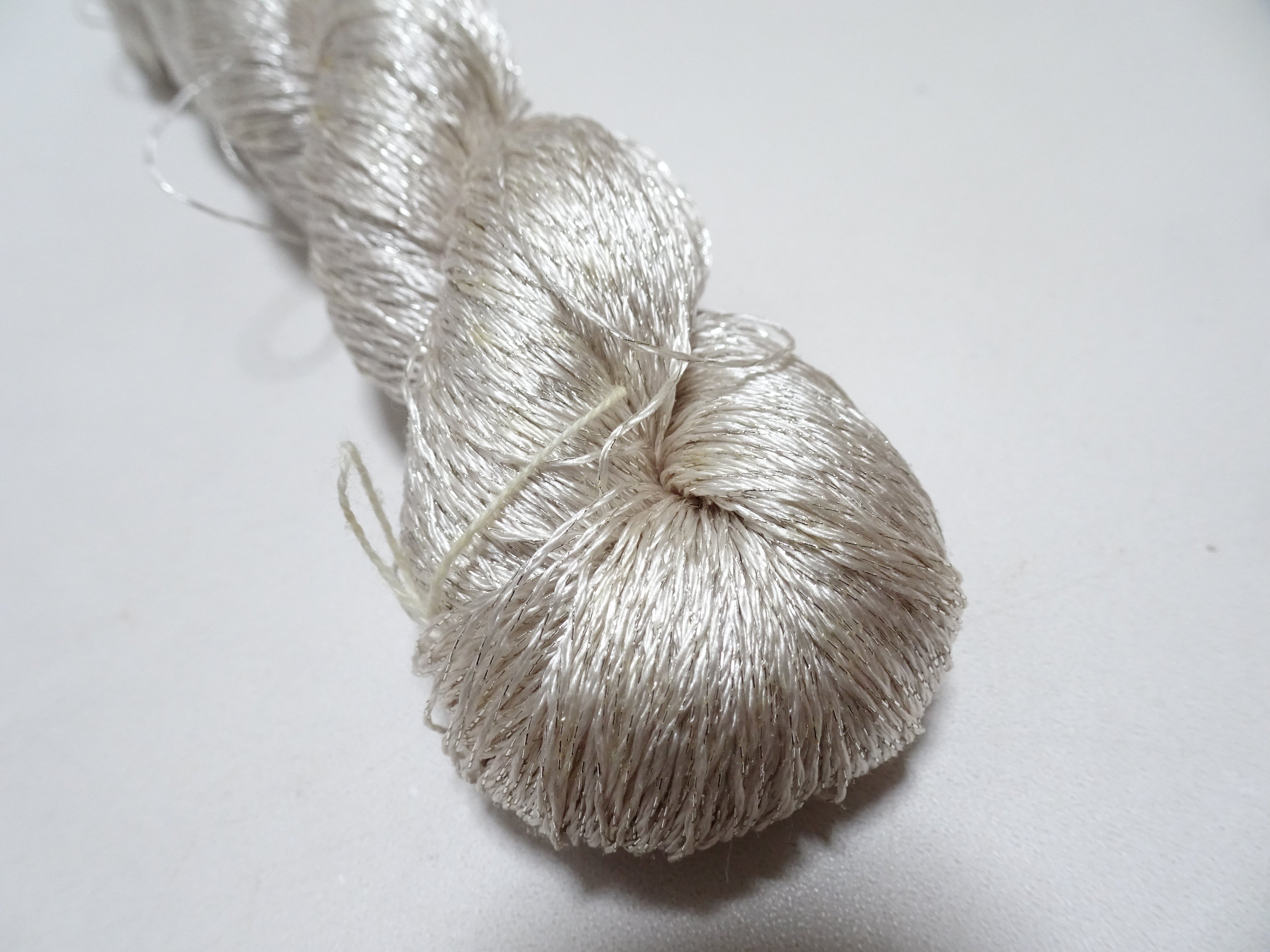Japanese Vintage High Class Rare Silk Thread Mixture of Silver embroidery 15895