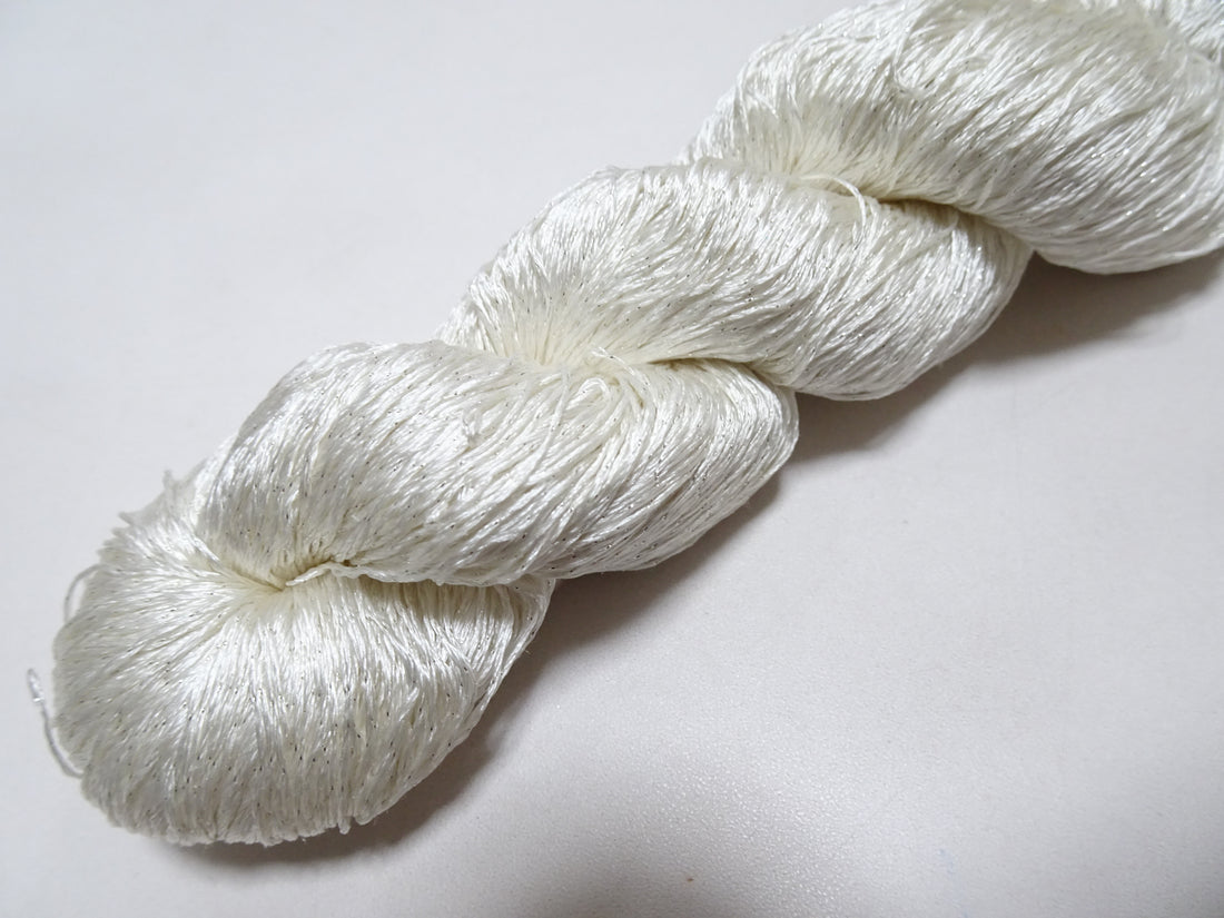 Japanese Vintage High Class Rare Silk Thread Mixture of Silver embroidery 15896