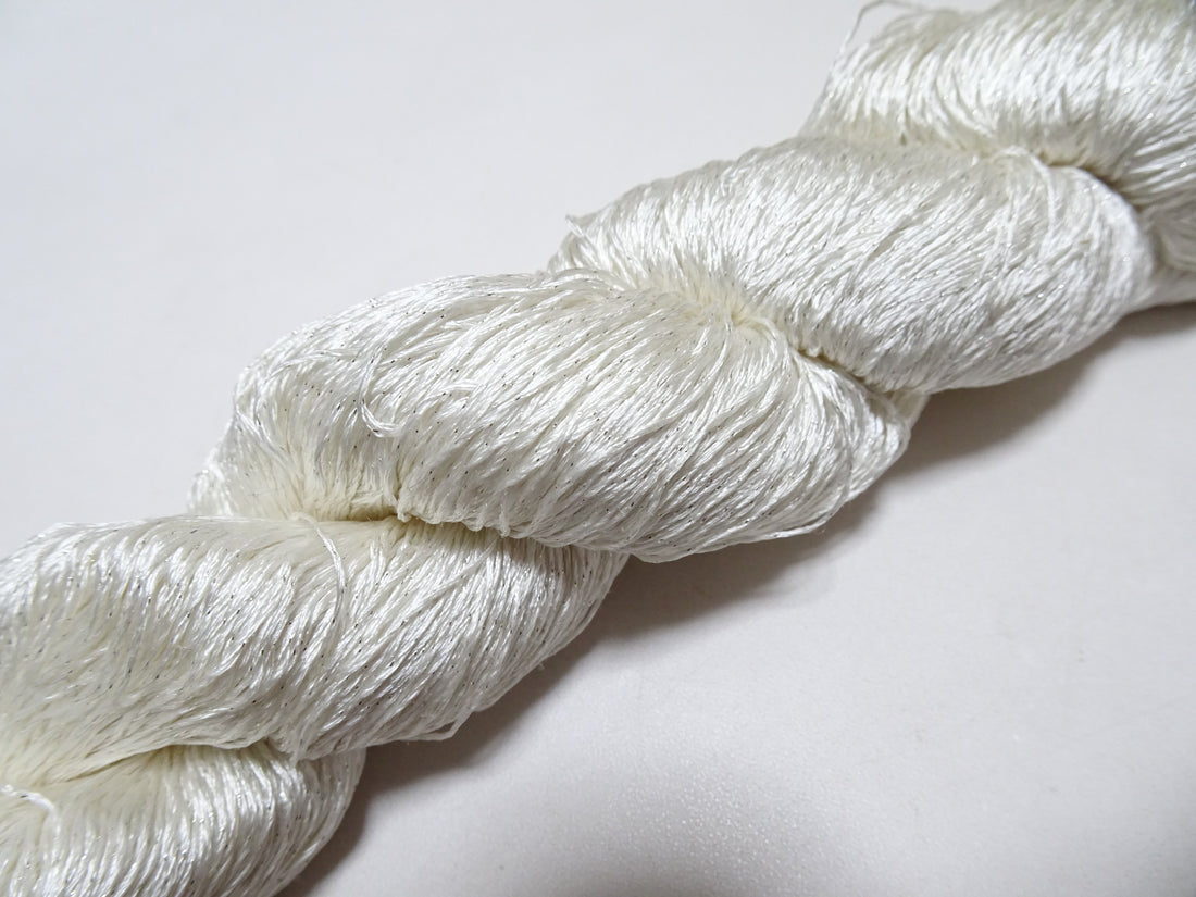 Japanese Vintage High Class Rare Silk Thread Mixture of Silver embroidery 15896