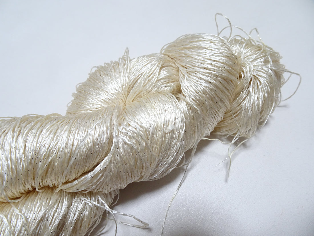 Japanese Vintage High Class Rare Silk Thread Mixture of Silver embroidery 15897
