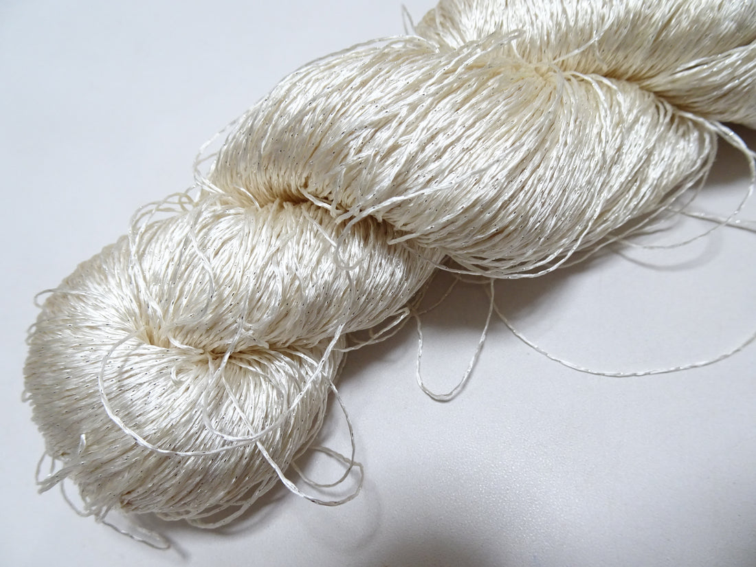 Japanese Vintage High Class Rare Silk Thread Mixture of Silver embroidery 15897