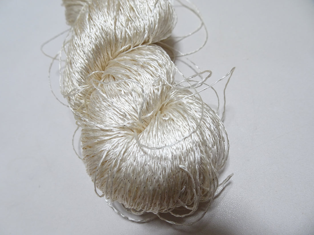 Japanese Vintage High Class Rare Silk Thread Mixture of Silver embroidery 15897
