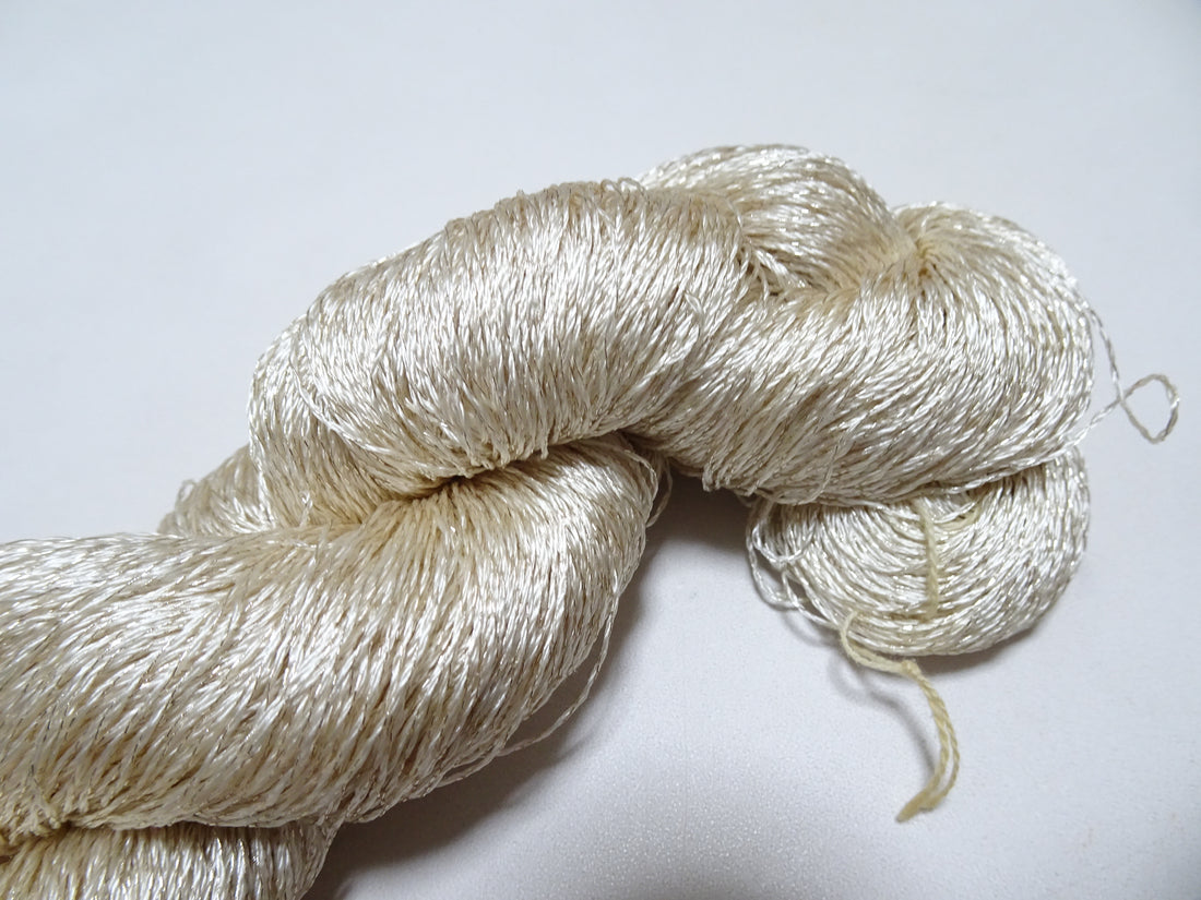 Japanese Vintage High Class Rare Silk Thread Mixture of Silver embroidery 15898