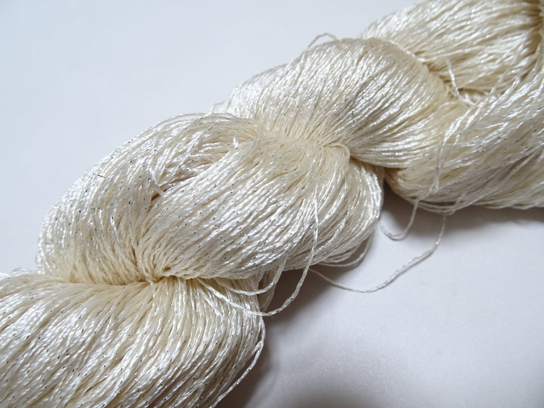 Japanese Vintage High Class Rare Silk Thread Mixture of Silver embroidery 15903