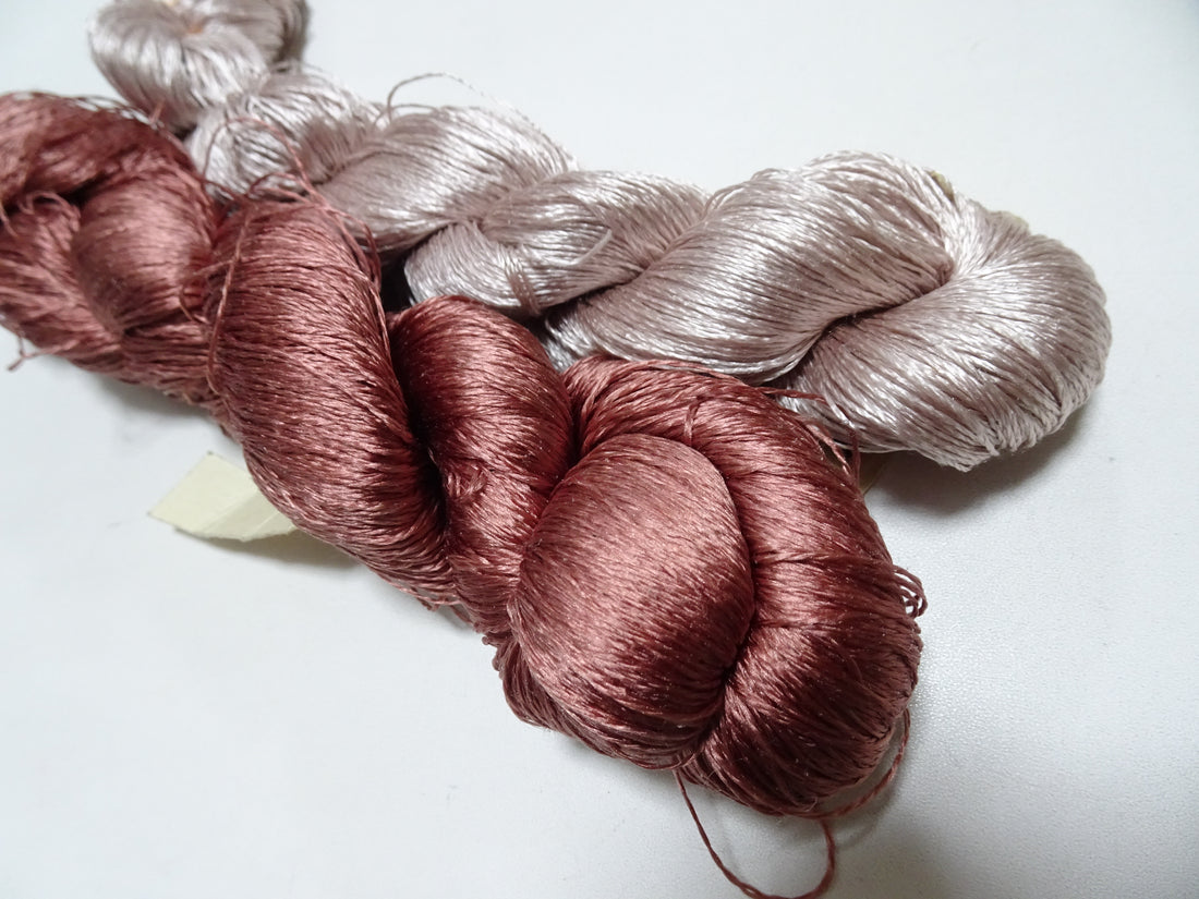 Japanese Vintage Twisted Silk Thread　2sets Embroidery 18860